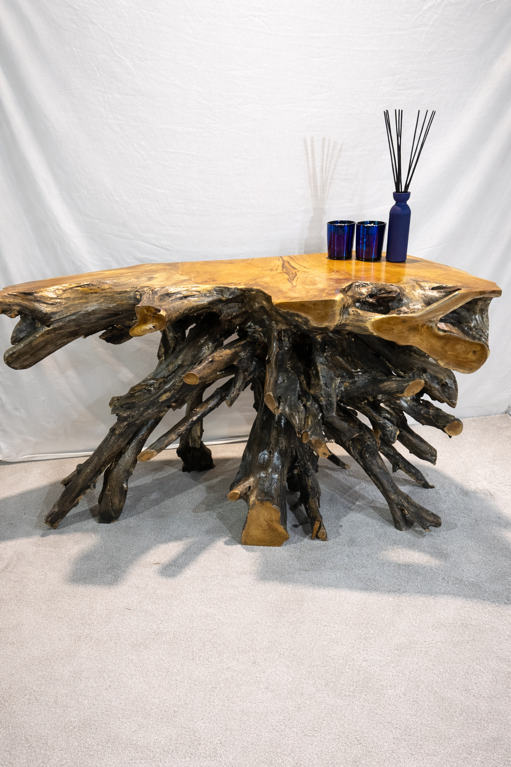 Edge Teak Root Console Table - Black Wash - Unit 15