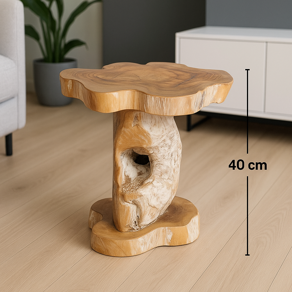 PRE ORDER FOR NOV 2025 - Natural Rustic Teak Root Side Table