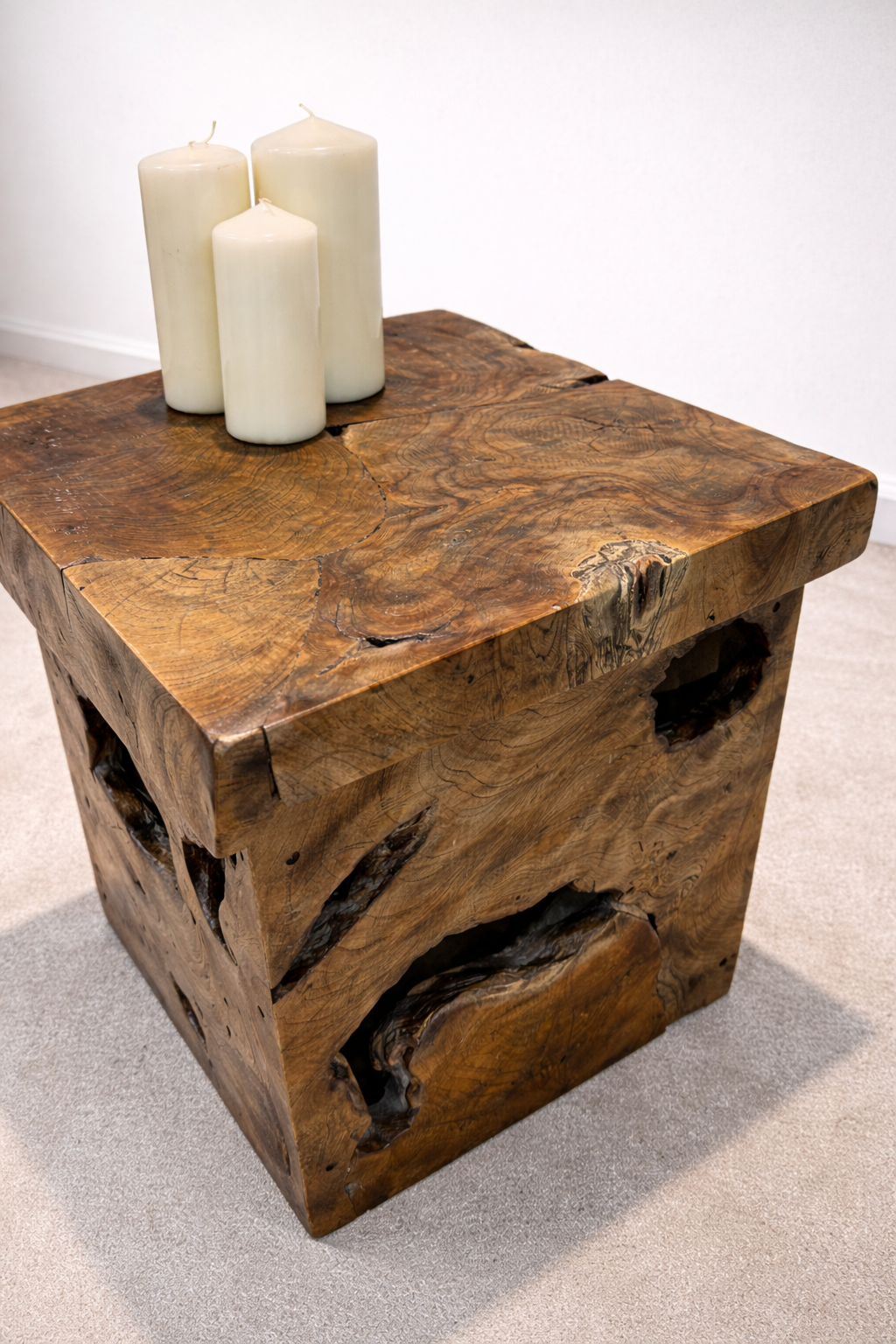 Table Root Cube Box Side Table - Black Wash - Unit 26