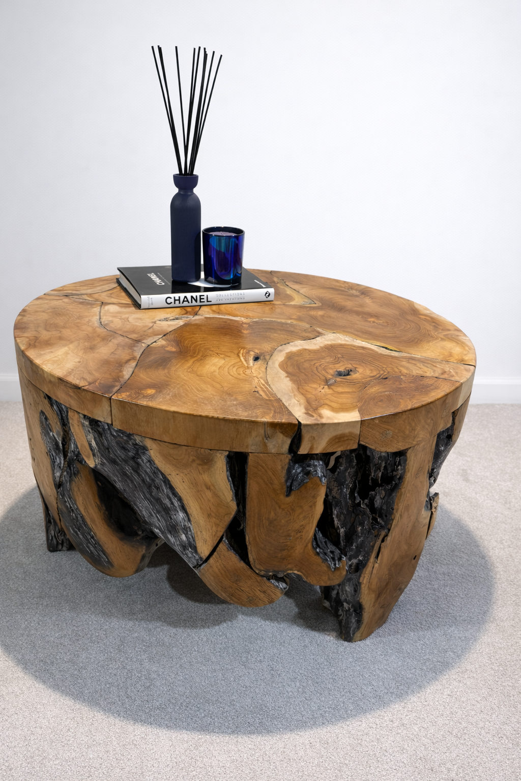 Black Wash Teak Root Coffee Table - Unit 21