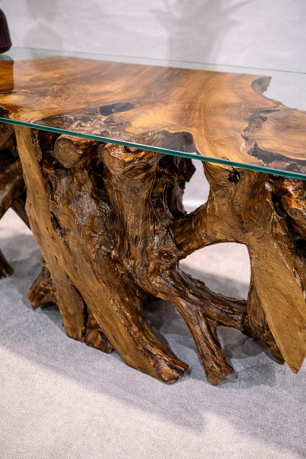 Edge Teak Root Console Table - Brown Natural - Unit 7