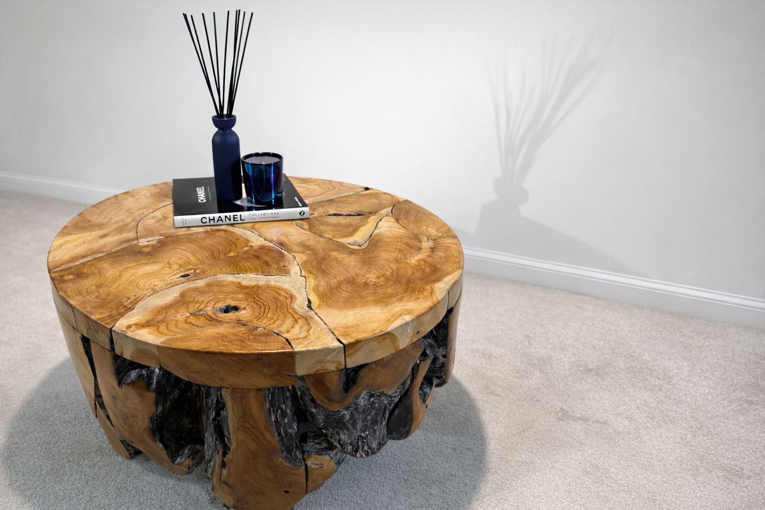 Black Wash Teak Root Coffee Table - Unit 21