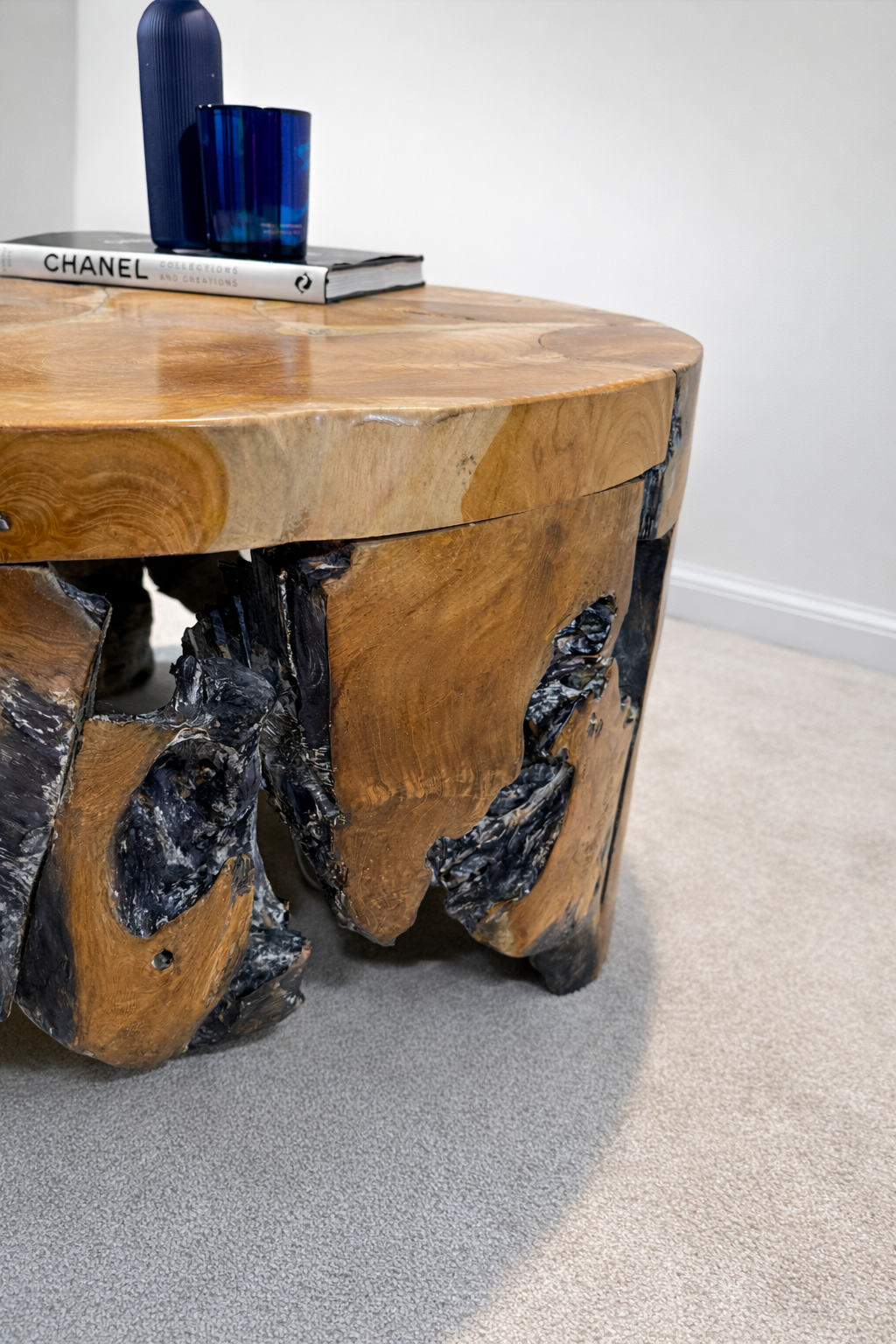 Black Wash Teak Root Coffee Table - Unit 21