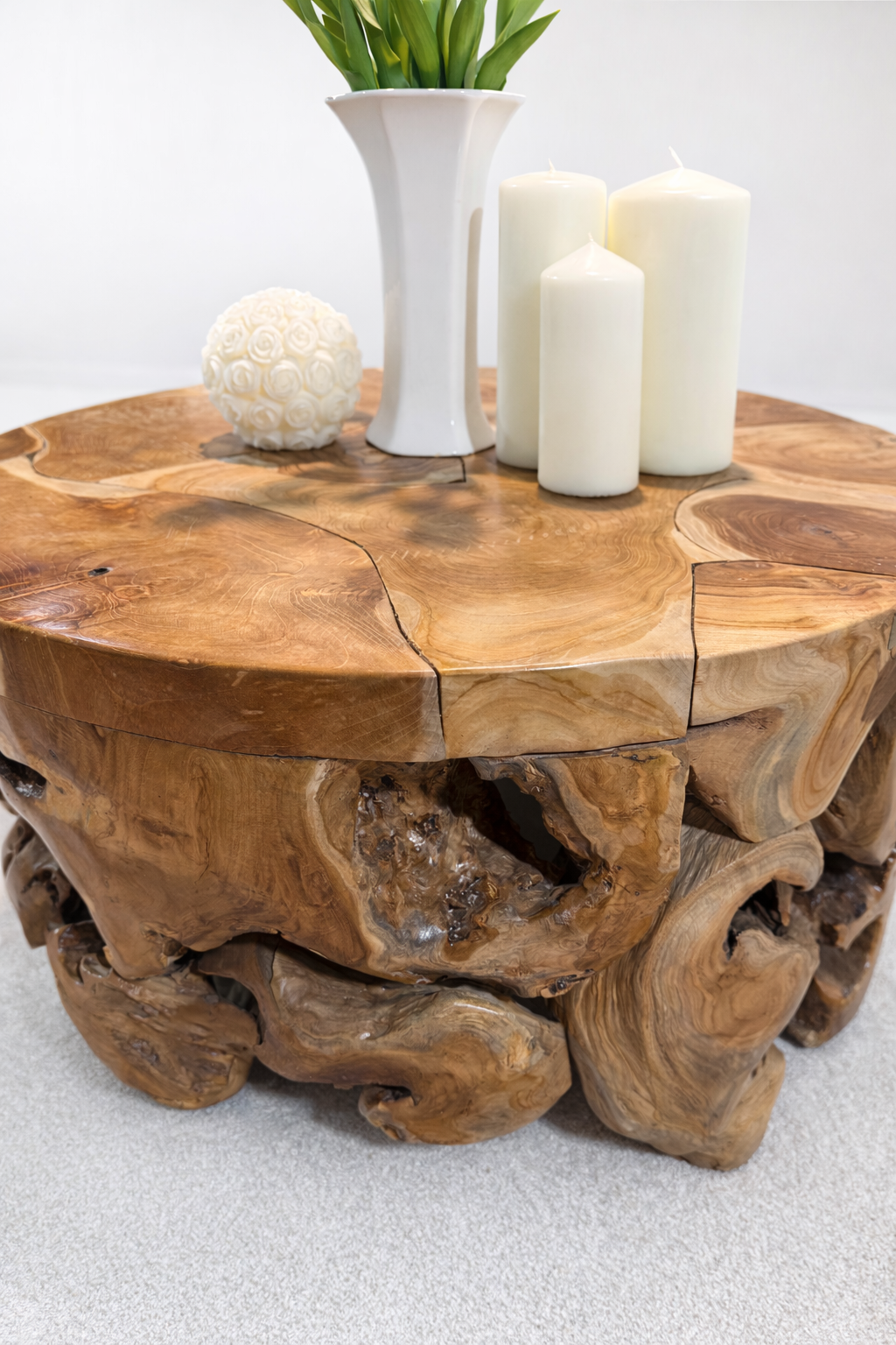 Natural Round Teak Root Coffee Table - Unit 19