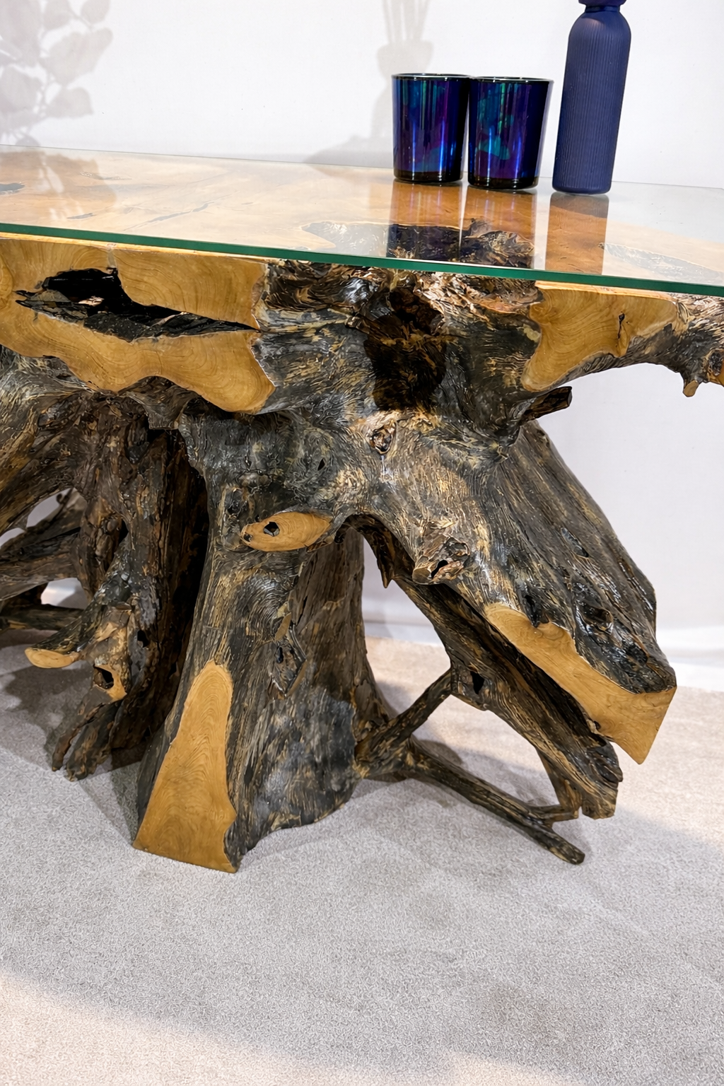 Edge Teak Root Console Table - Black Wash - Unit 14