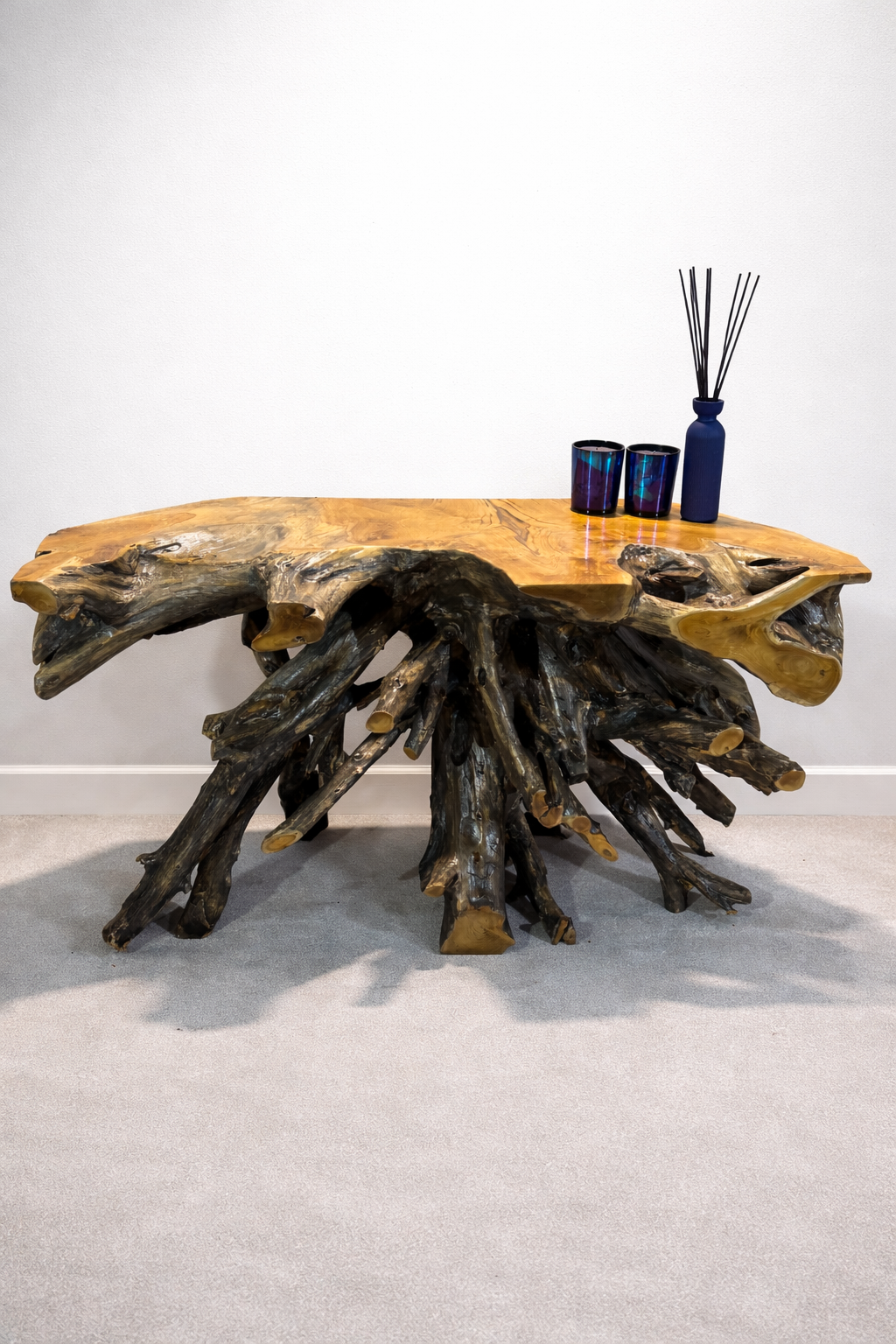Edge Teak Root Console Table - Black Wash - Unit 15