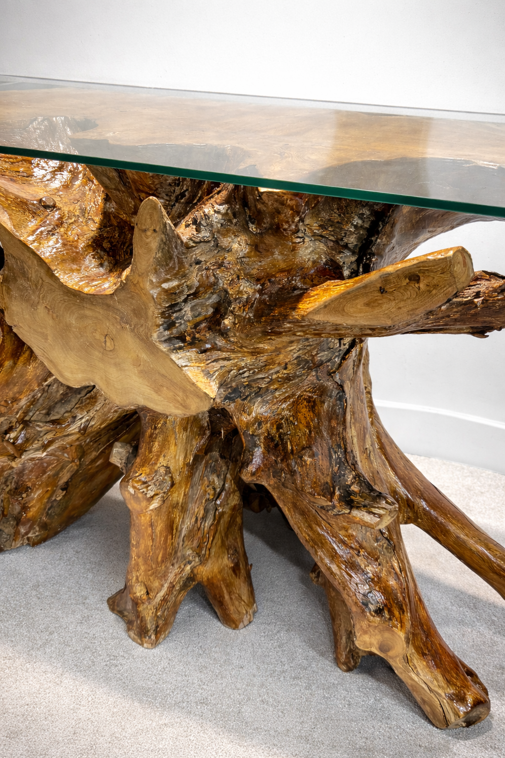 Edge Teak Root Console Table - Brown Natural - Unit 8