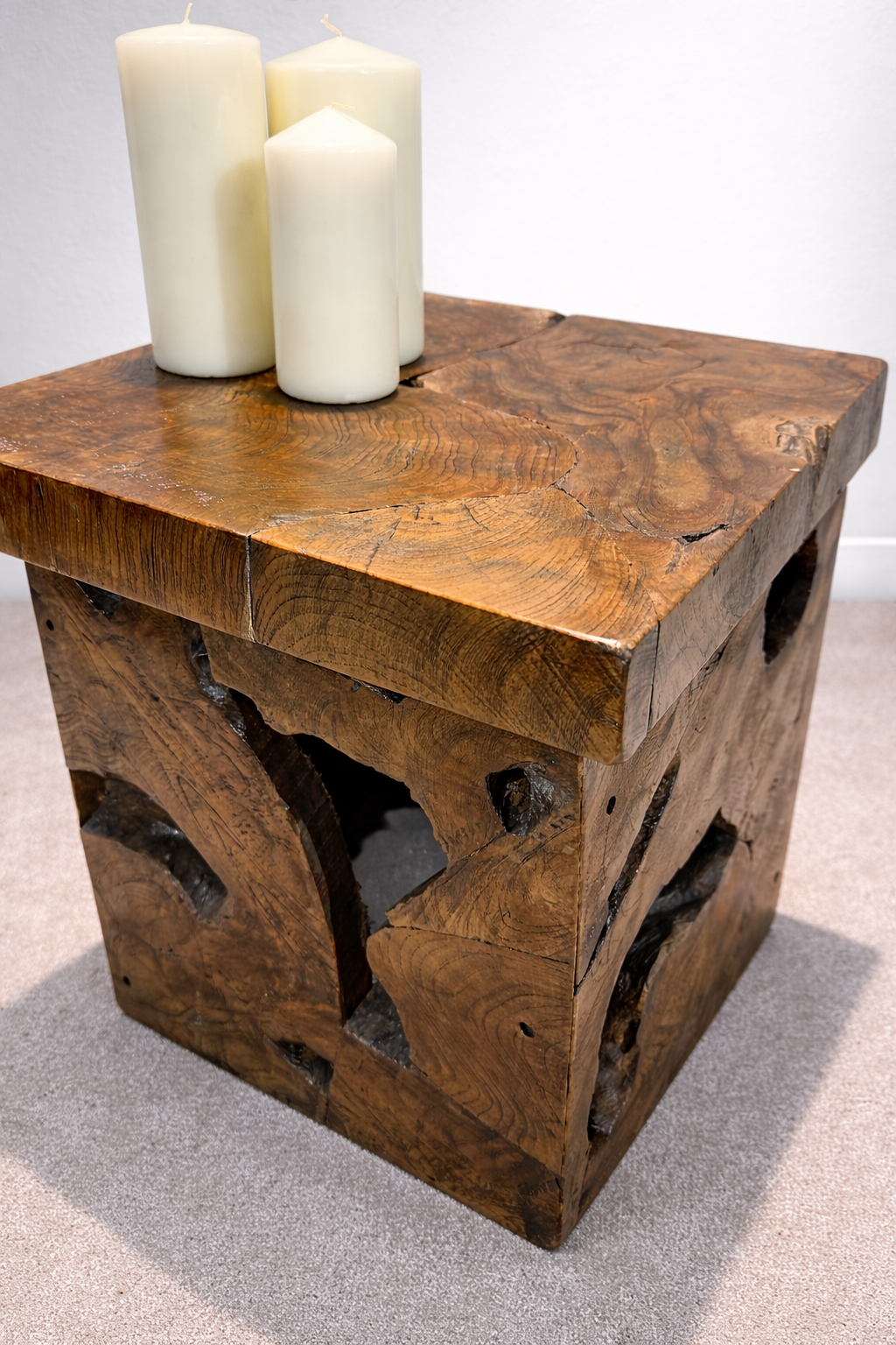 Table Root Cube Box Side Table - Black Wash - Unit 26