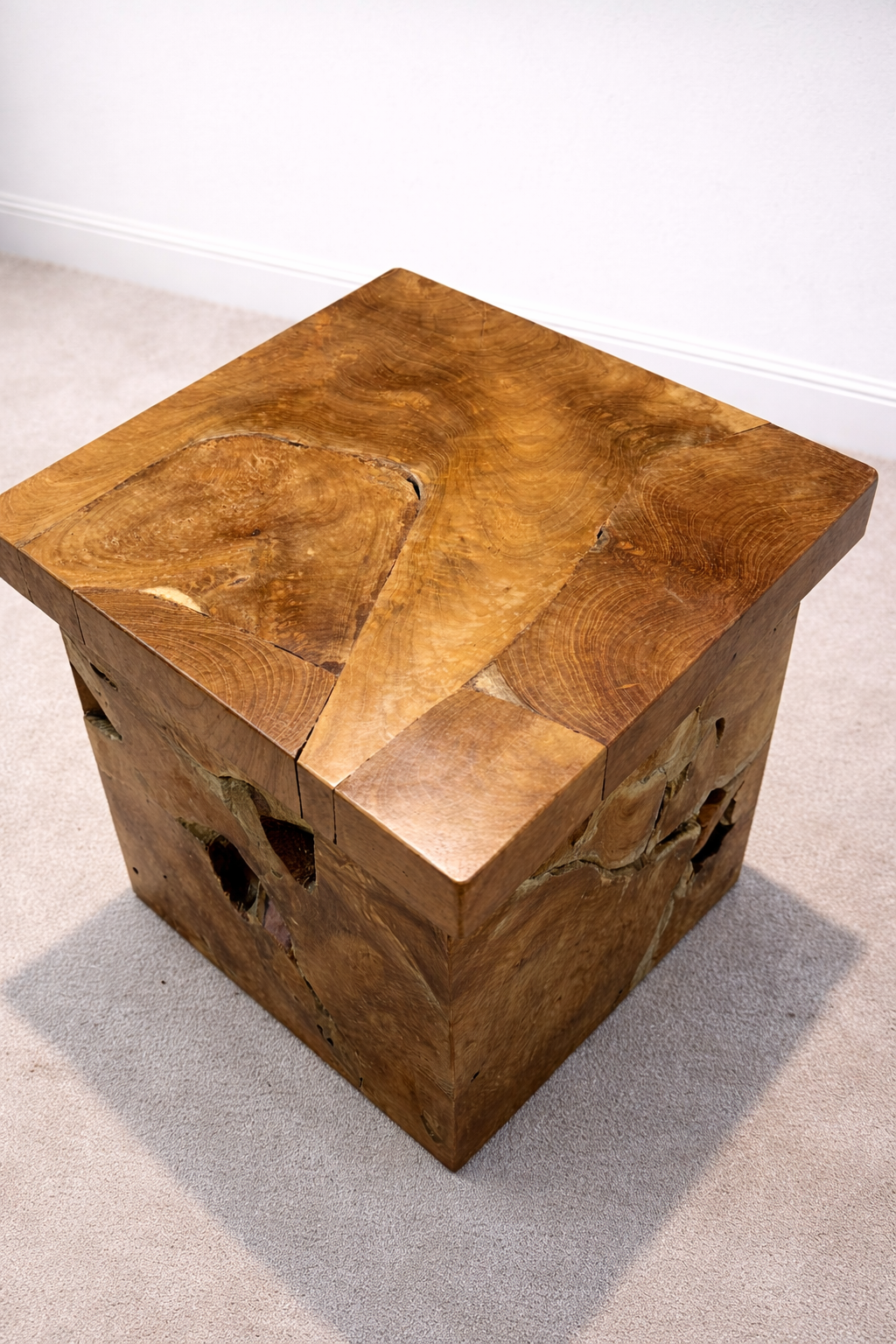 Table Root Cube Box Side Table - Natural Wash - Unit 27