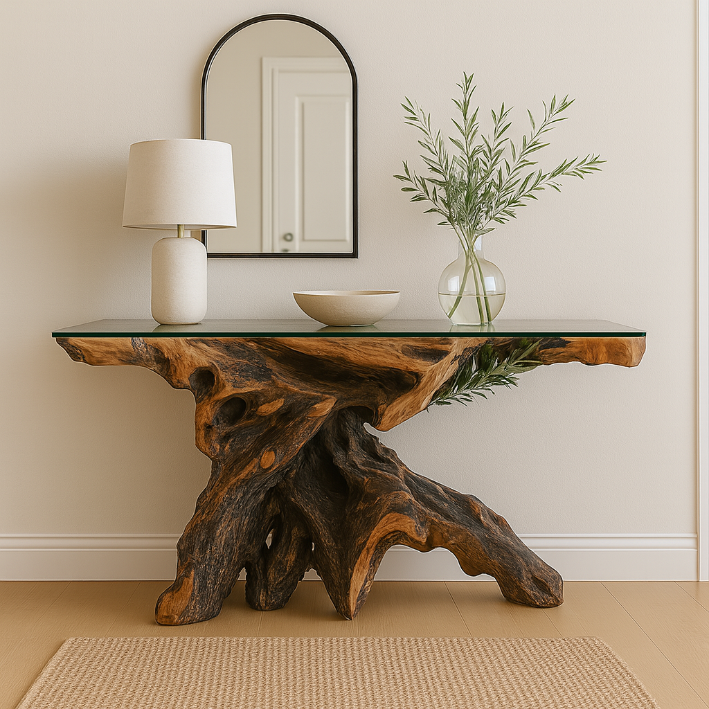 PRE ORDER FOR NOV 2025 - Edge Teak Root Console Table - Natural