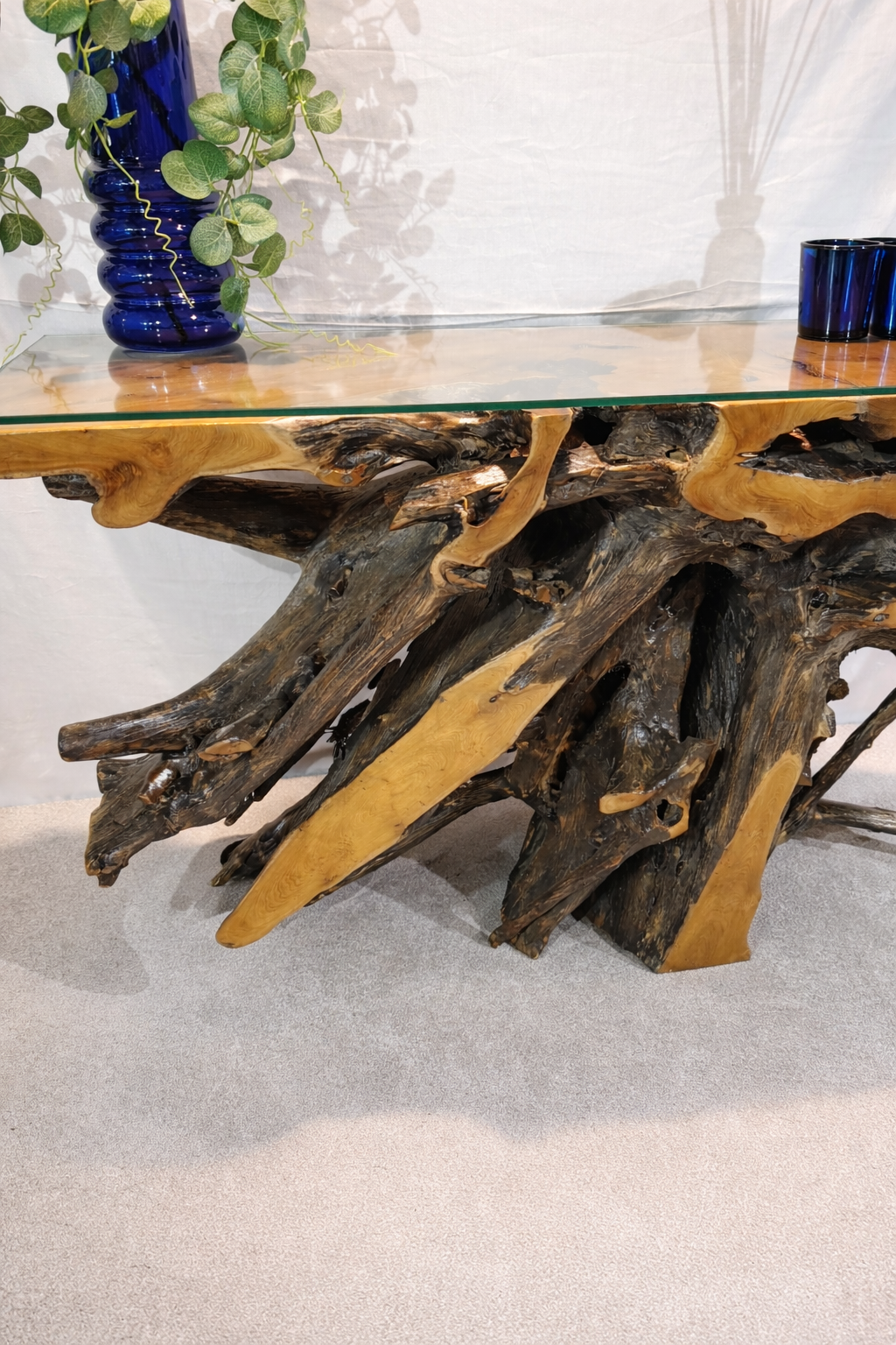 Edge Teak Root Console Table - Black Wash - Unit 14