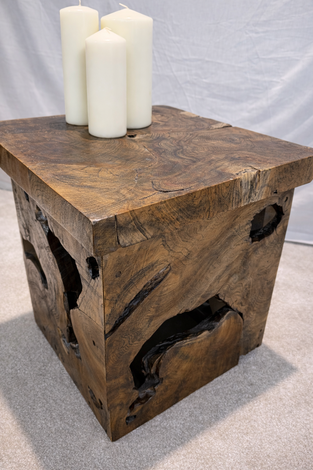 Table Root Cube Box Side Table - Black Wash - Unit 26