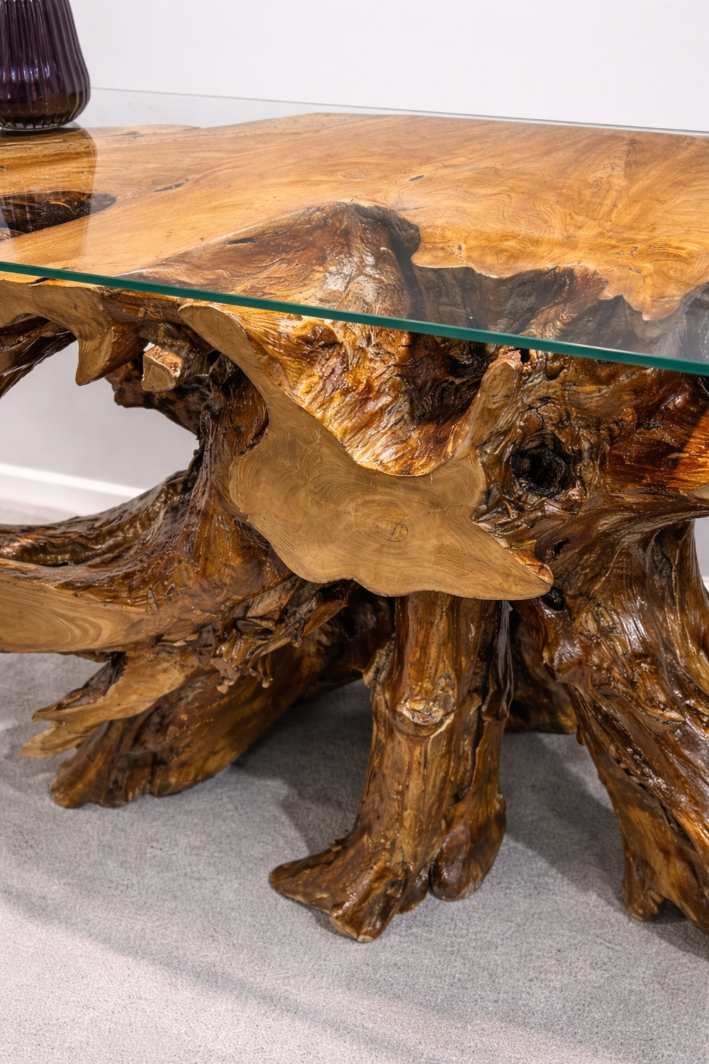 Edge Teak Root Console Table - Brown Natural - Unit 8