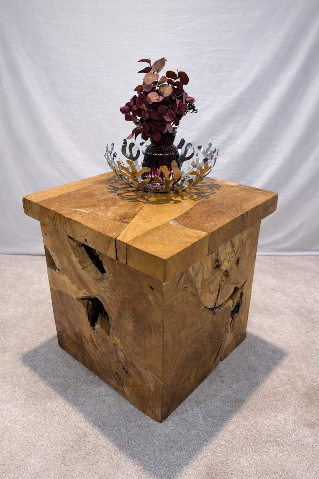 Table Root Cube Box Side Table - Natural Wash - Unit 27