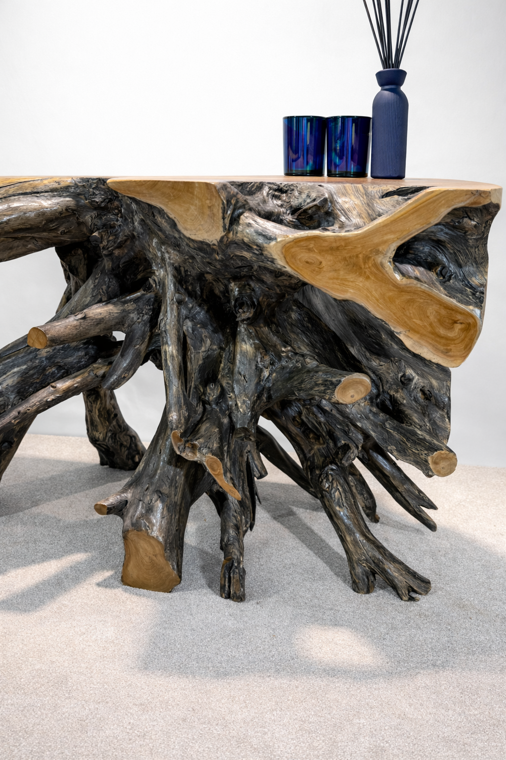 Edge Teak Root Console Table - Black Wash - Unit 15