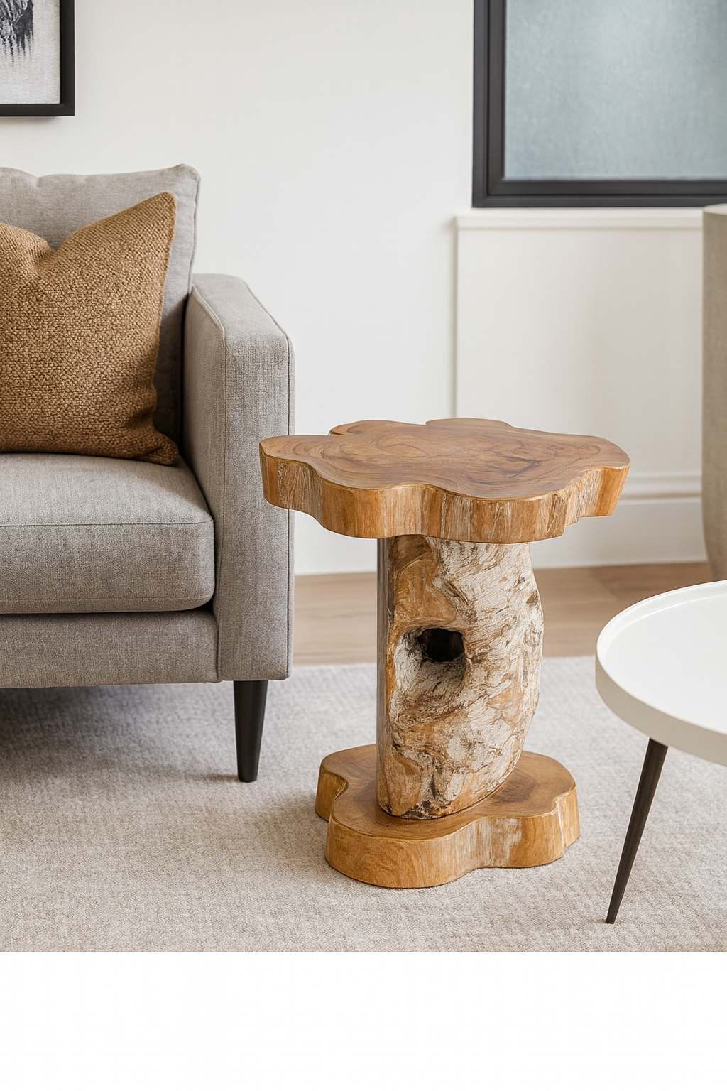 PRE ORDER FOR NOV 2025 - Natural Rustic Teak Root Side Table