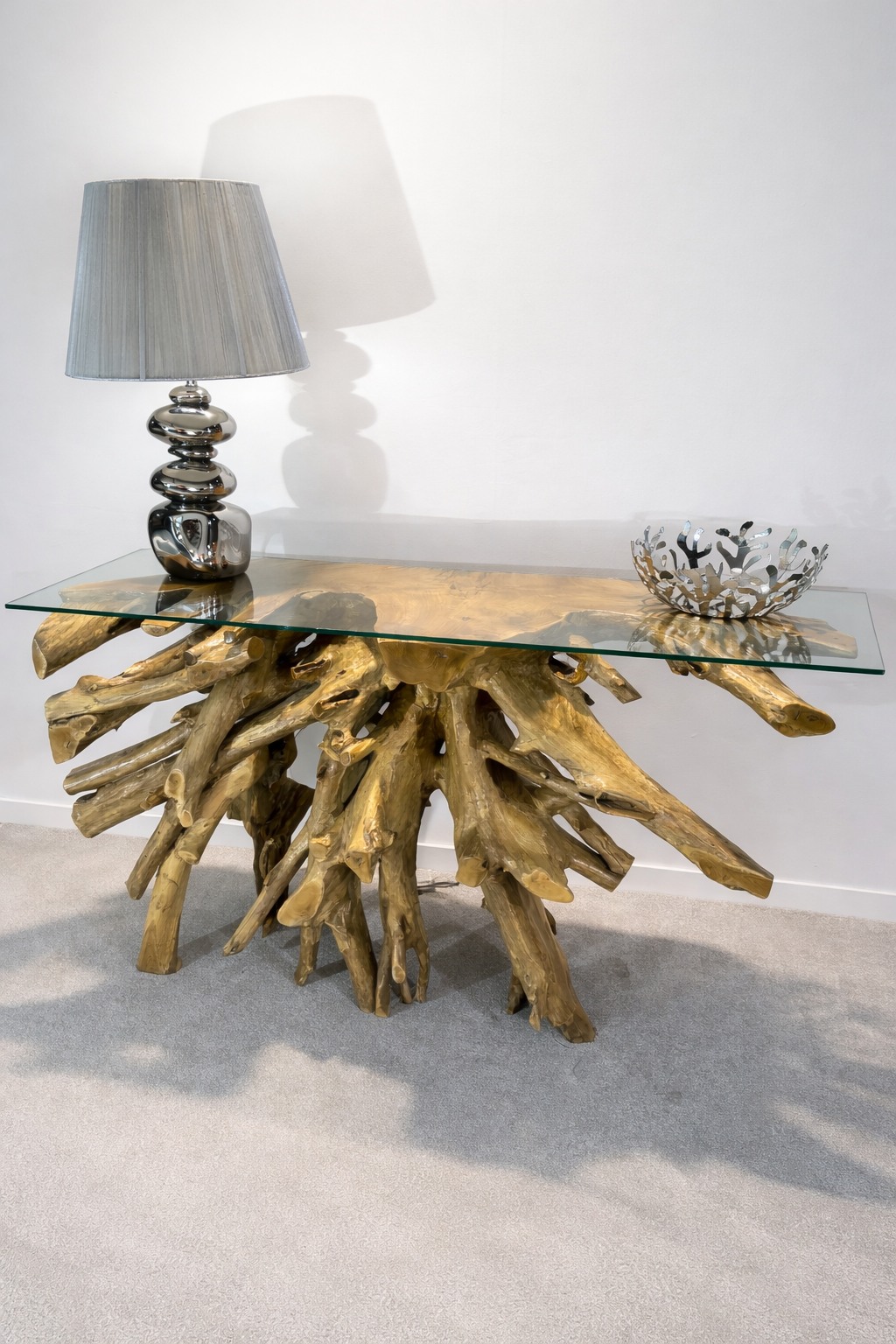 Edge Teak Root Console Table - Natural - Unit 1