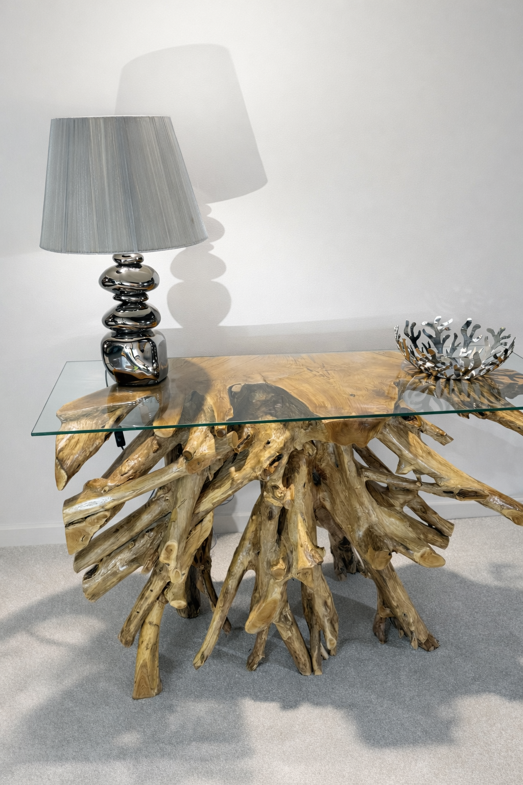 Edge Teak Root Console Table - Natural - Unit 1