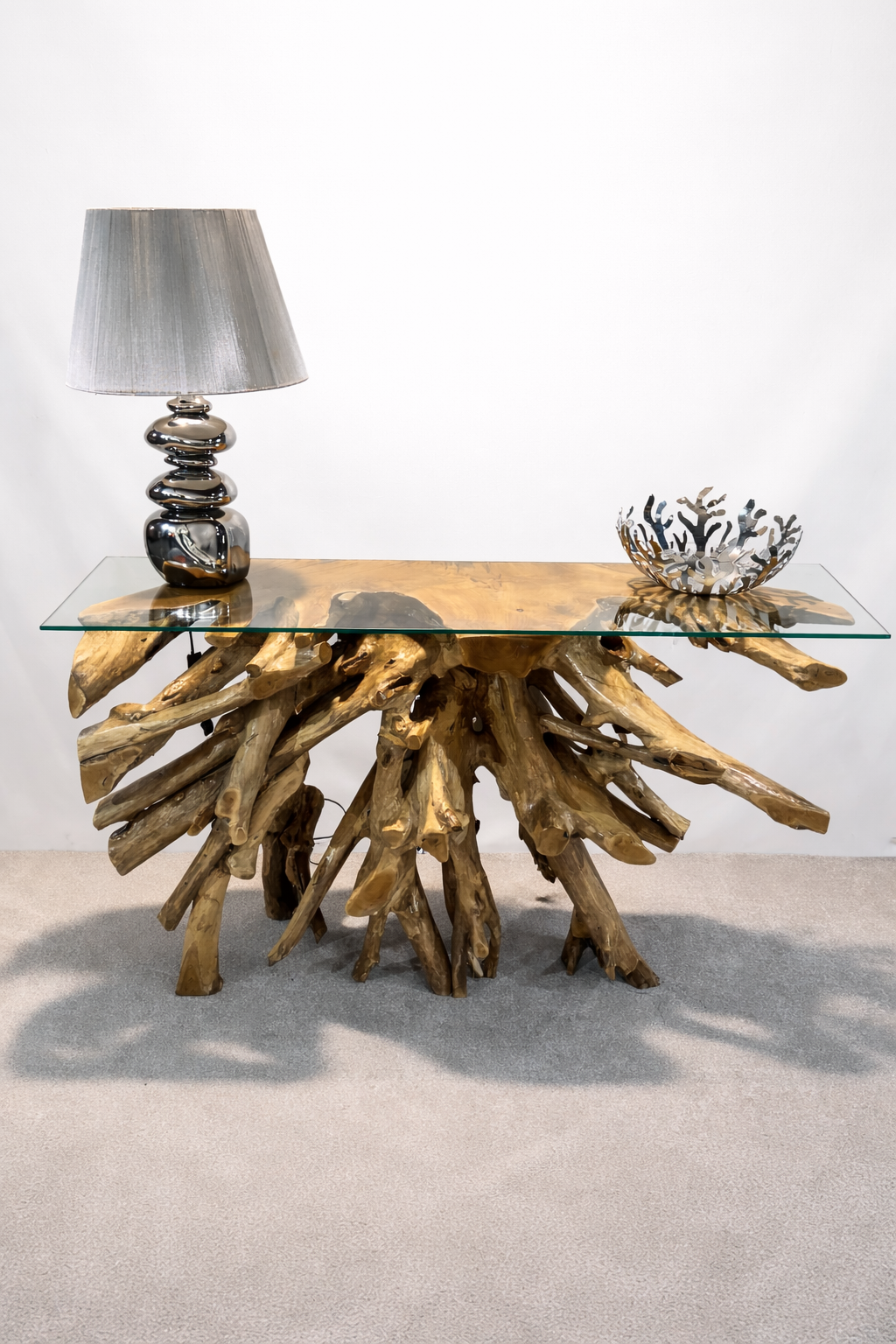 Edge Teak Root Console Table - Natural - Unit 1