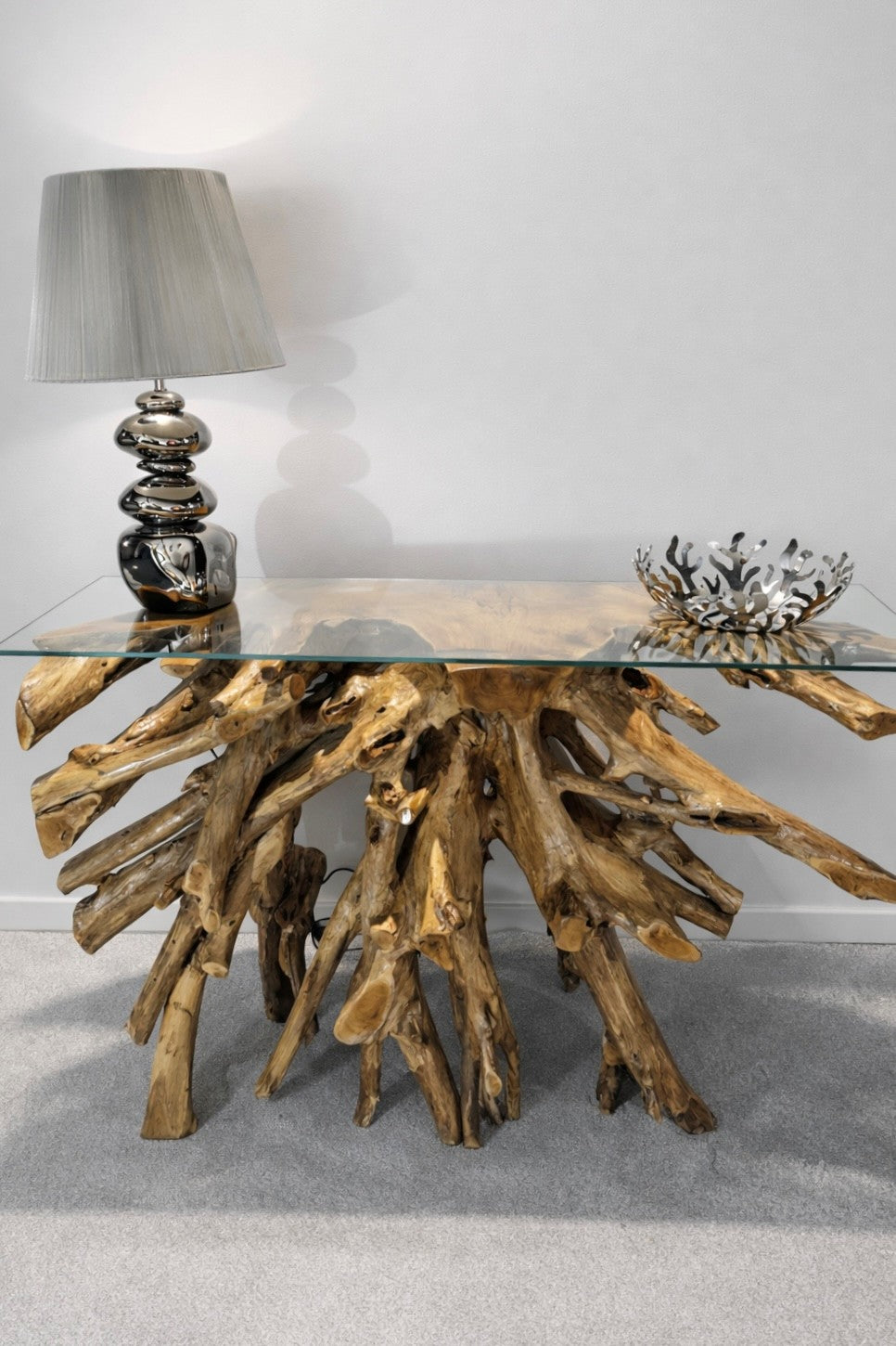 Edge Teak Root Console Table - Natural - Unit 1