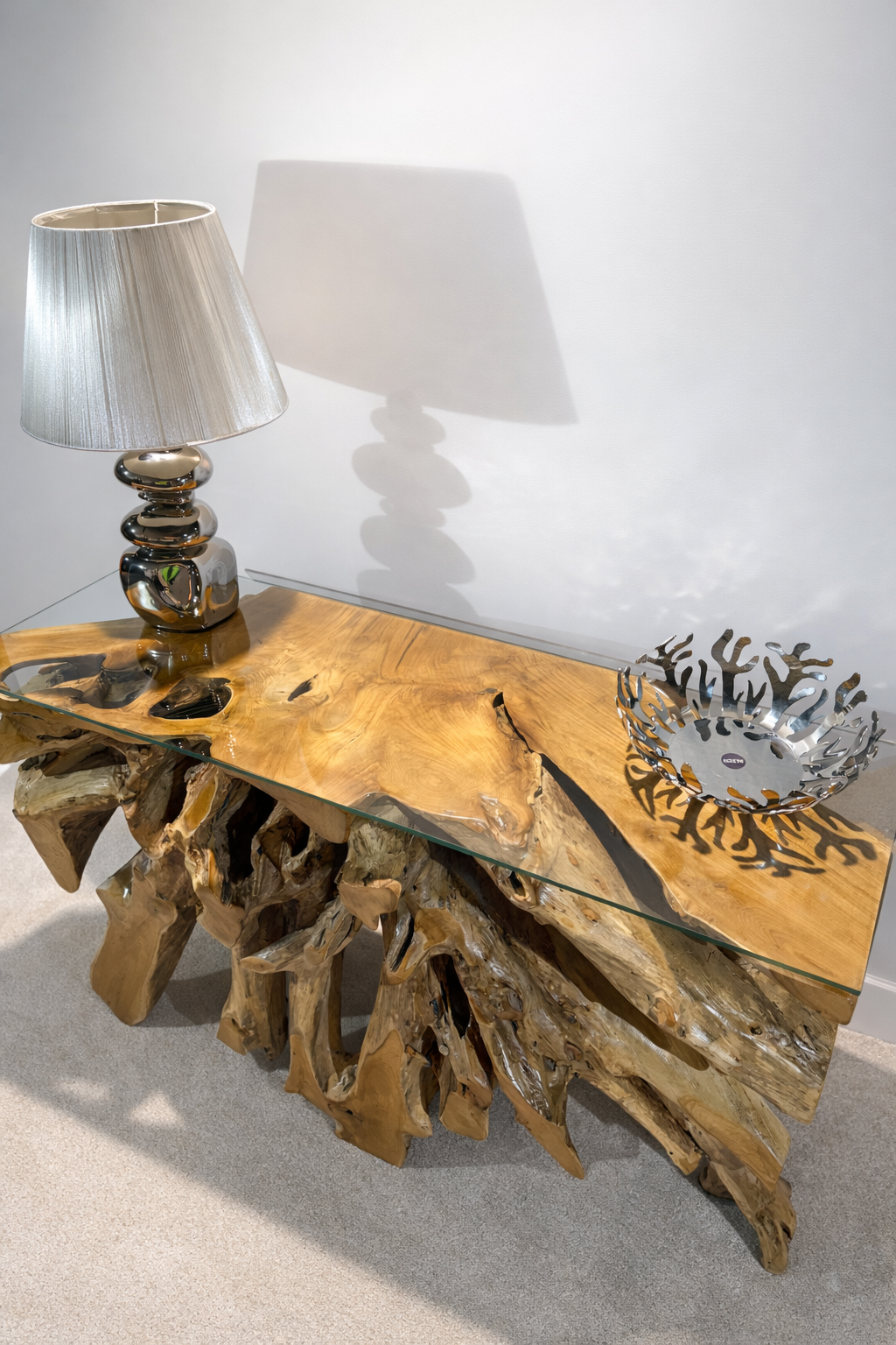 Edge Teak Root Console Table - Natural - Unit 2