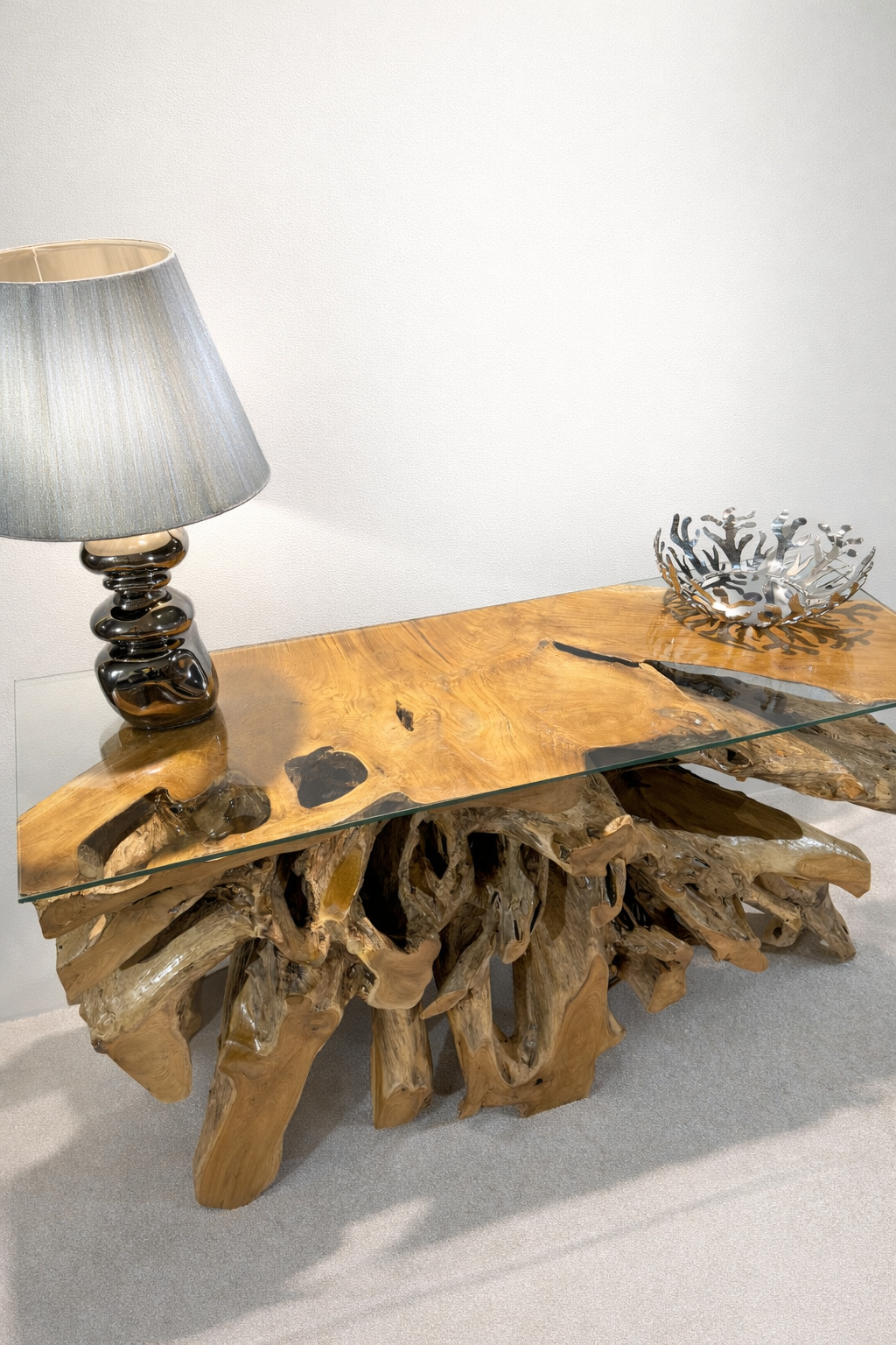 Edge Teak Root Console Table - Natural - Unit 2