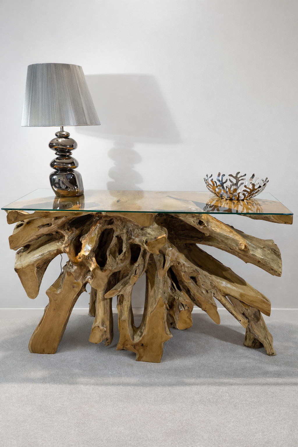 Edge Teak Root Console Table - Natural - Unit 2