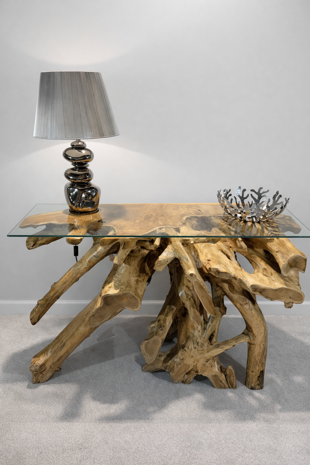Edge Teak Root Console Table - Natural - Unit 3
