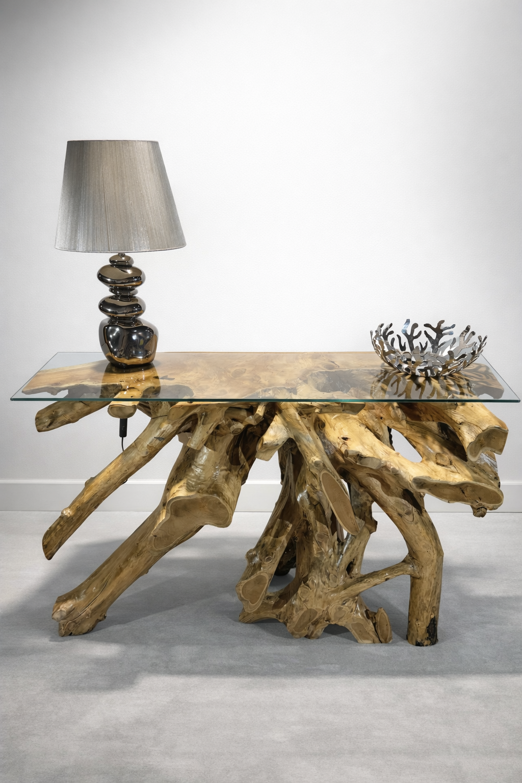 Edge Teak Root Console Table - Natural - Unit 3