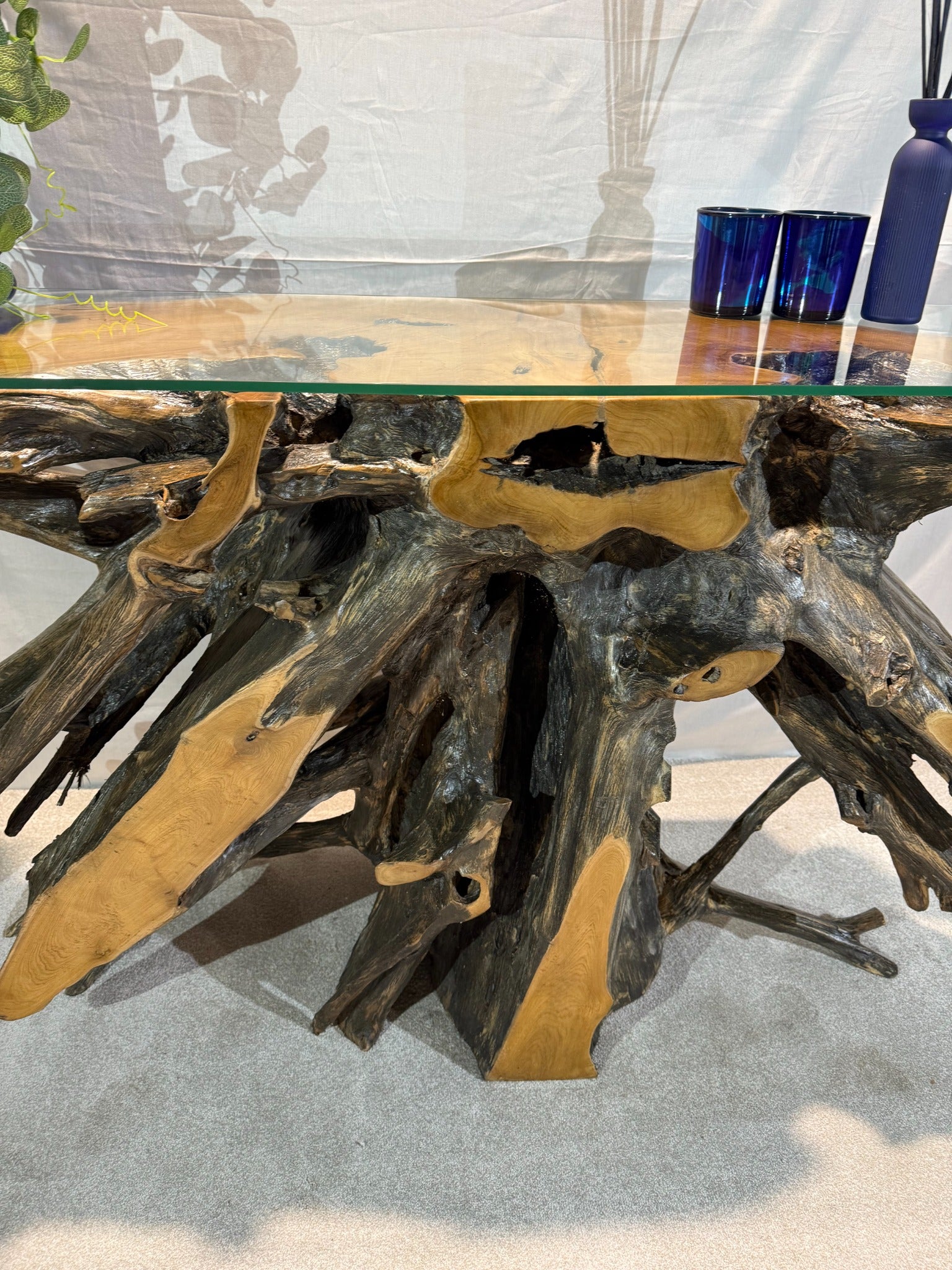 Edge Teak Root Console Table - Black Wash - Unit 14