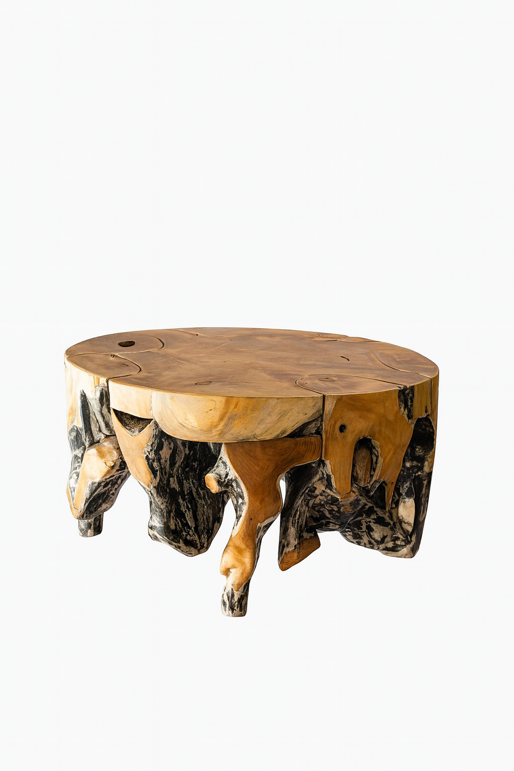 PRE ORDER FOR NOV 2025 - Black Wash Teak Root Coffee Table