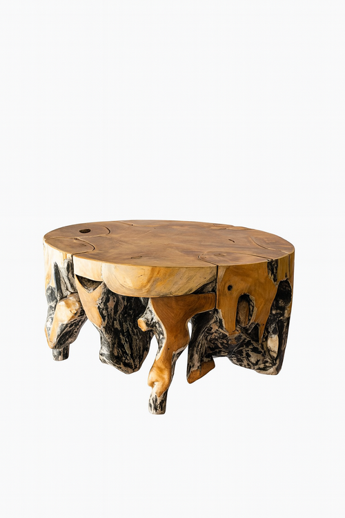 PRE ORDER FOR NOV 2025 - Black Wash Teak Root Coffee Table