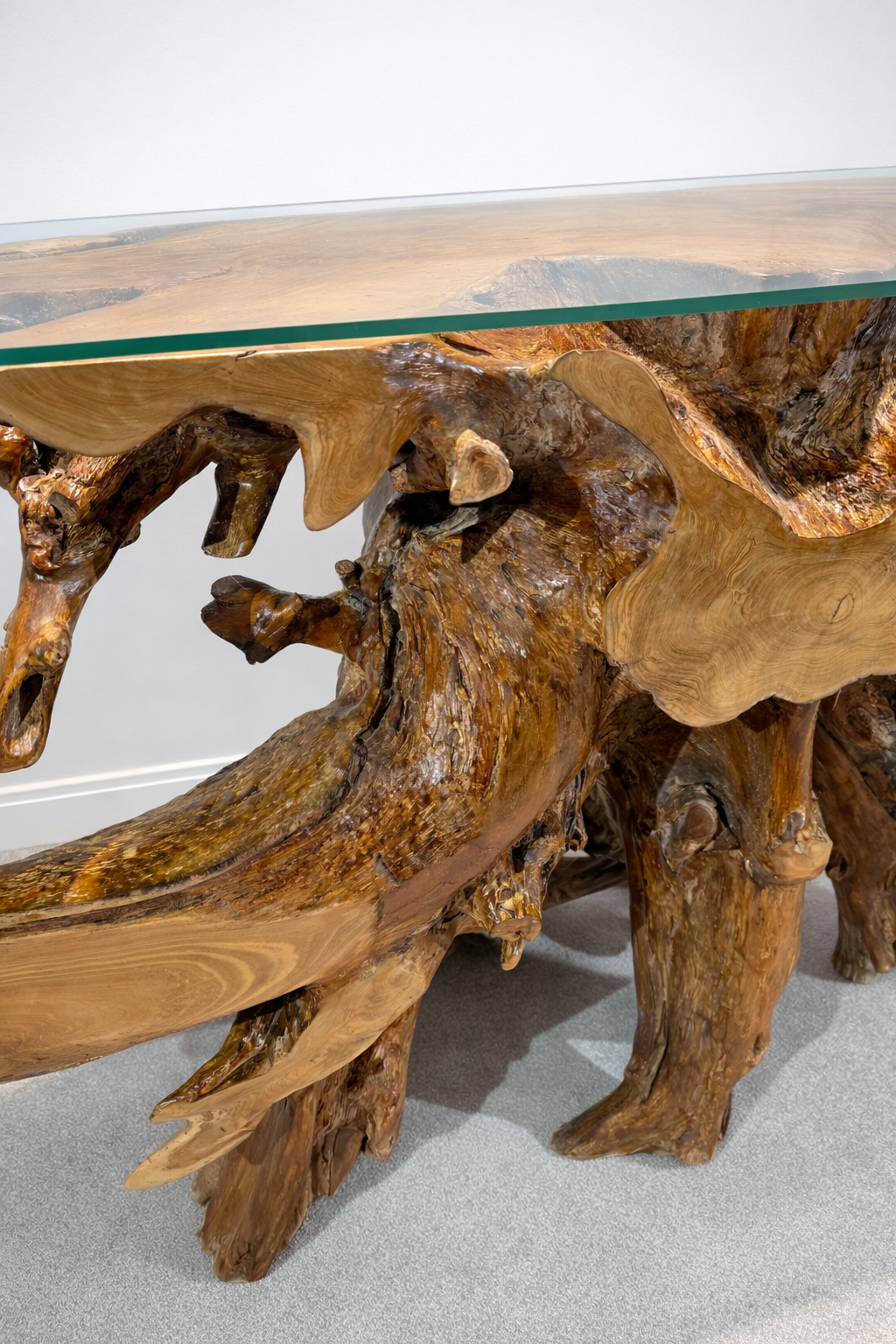 Edge Teak Root Console Table - Brown Natural - Unit 8