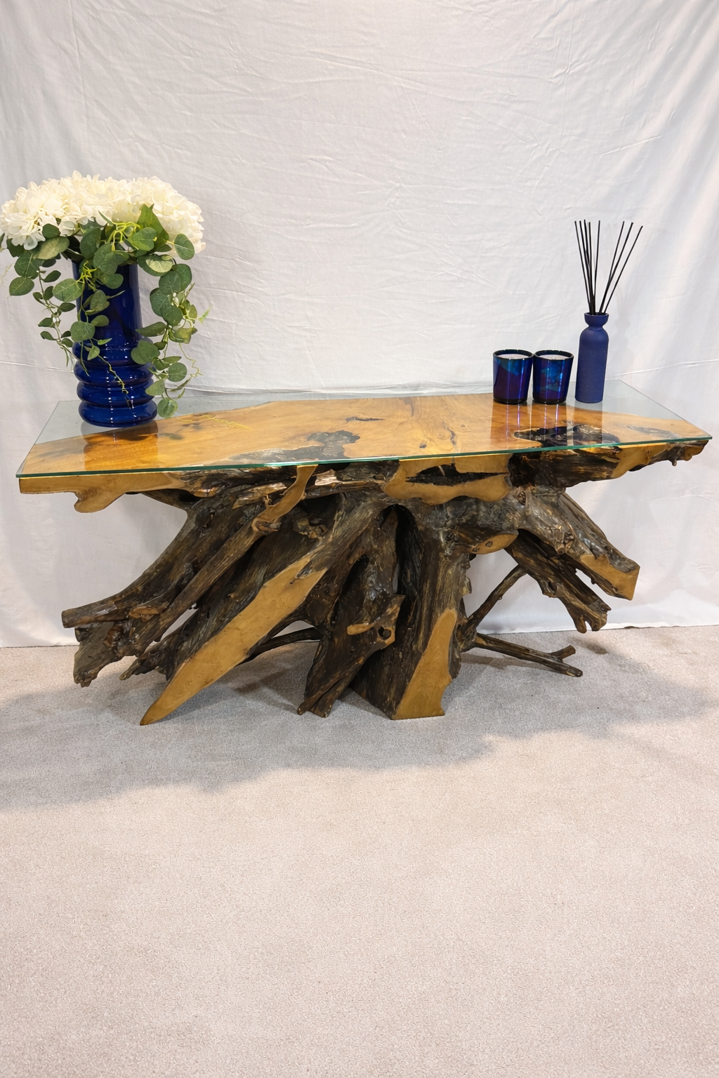Edge Teak Root Console Table - Black Wash - Unit 14