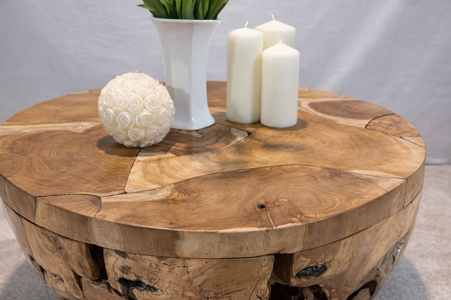 Natural Round Teak Root Coffee Table - Unit 19