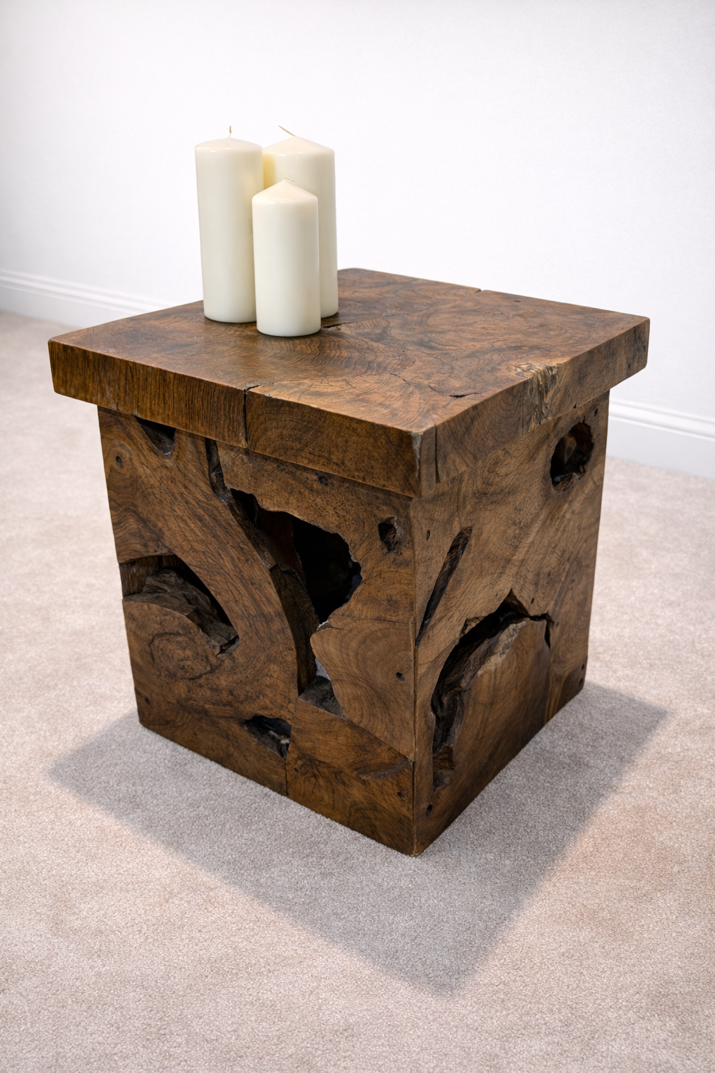 Table Root Cube Box Side Table - Black Wash - Unit 26