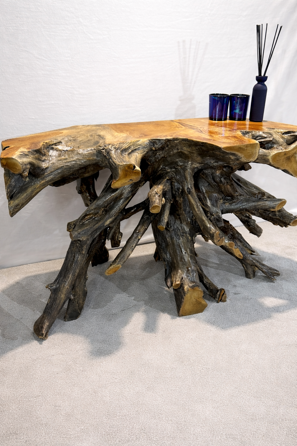 Edge Teak Root Console Table - Black Wash - Unit 15