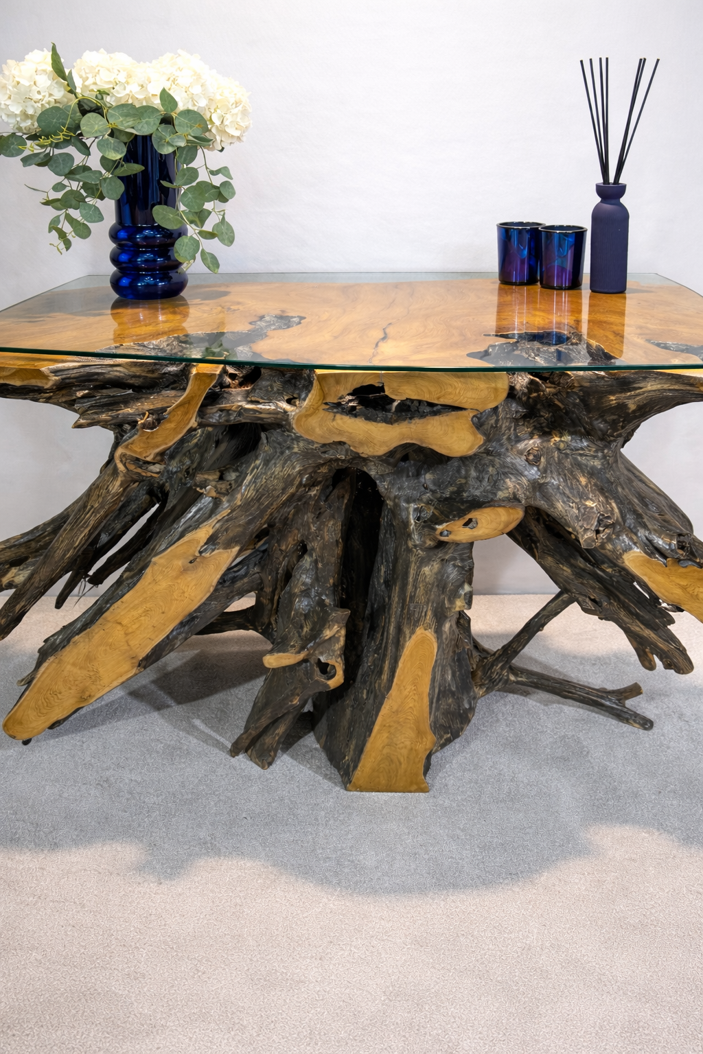 Edge Teak Root Console Table - Black Wash - Unit 14