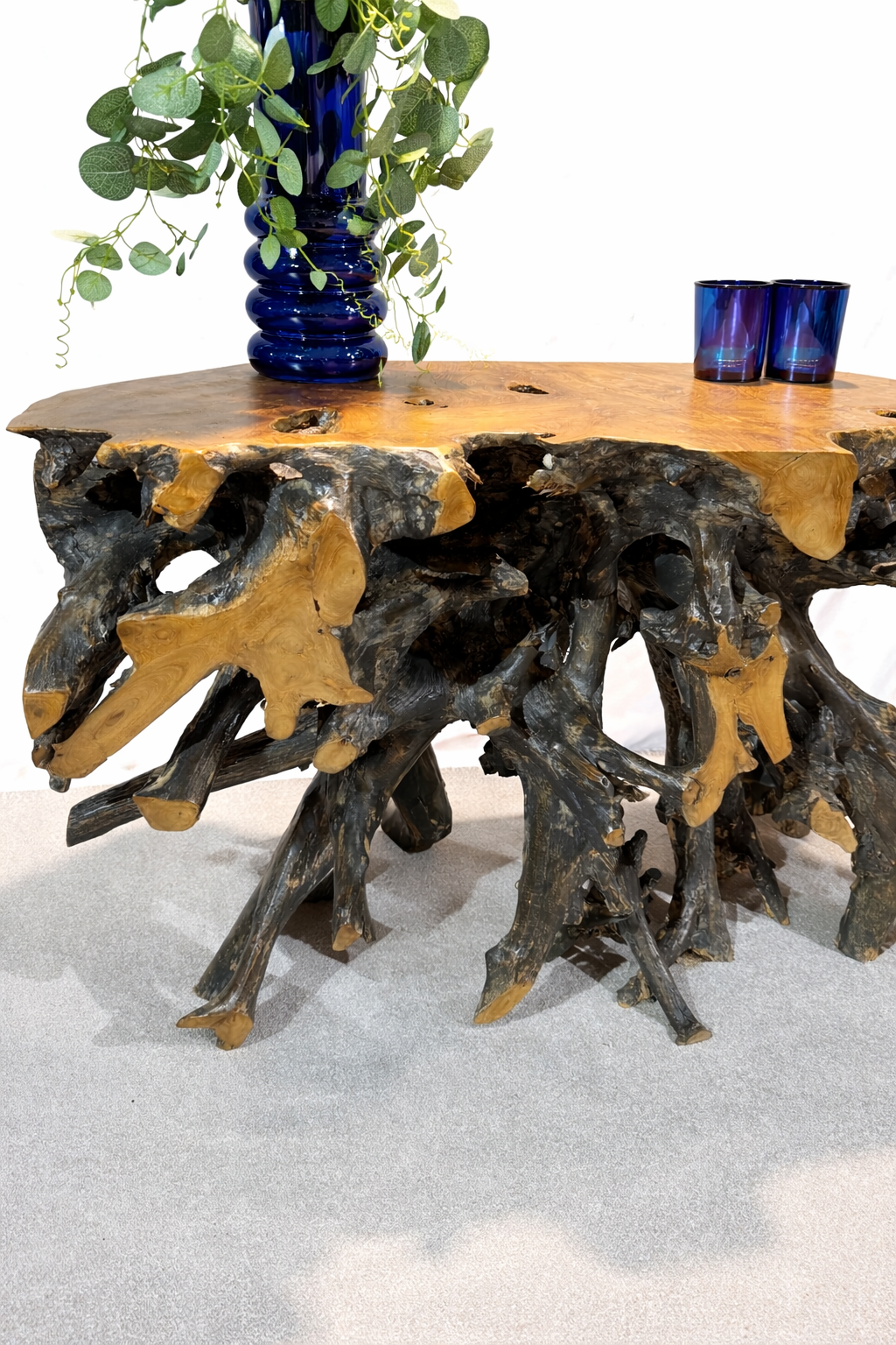 Edge Teak Root Console Table - Black Wash - Unit 13