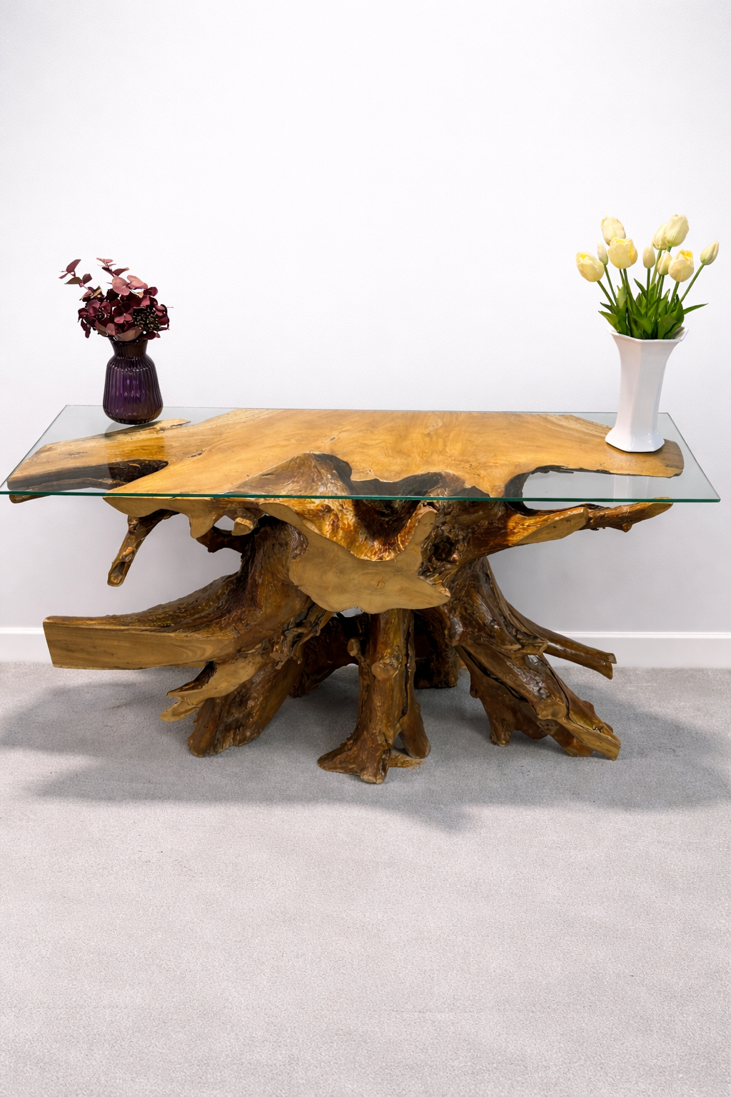 Edge Teak Root Console Table - Brown Natural - Unit 8