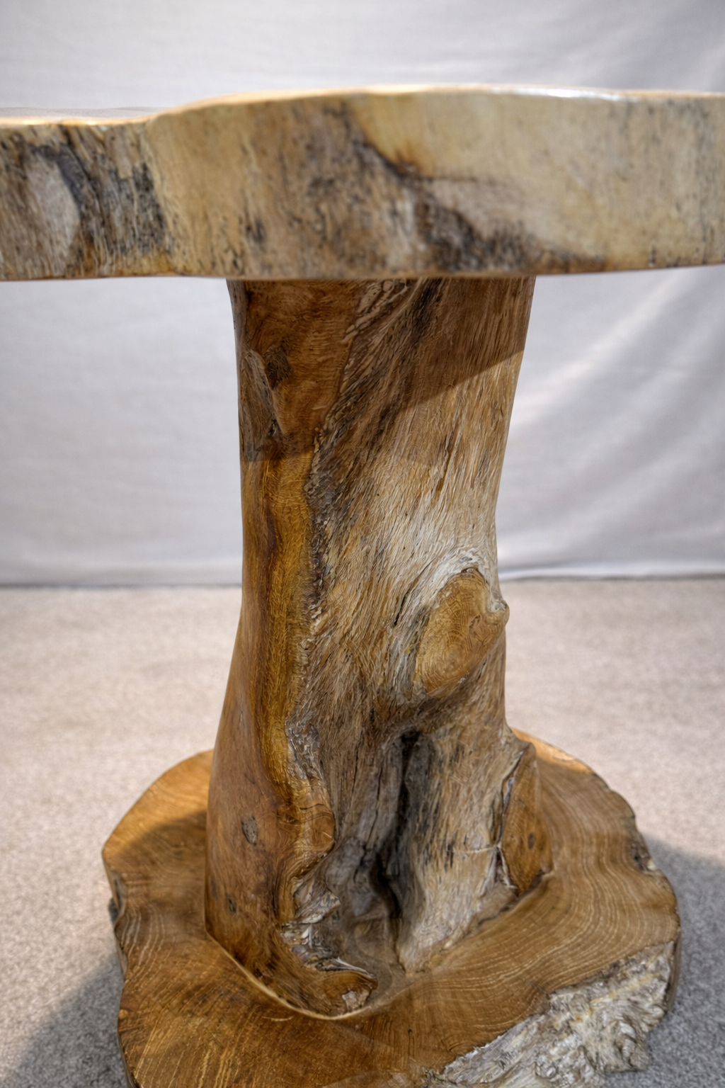 White Wash Rustic Teak Root Side Table - Unit 25