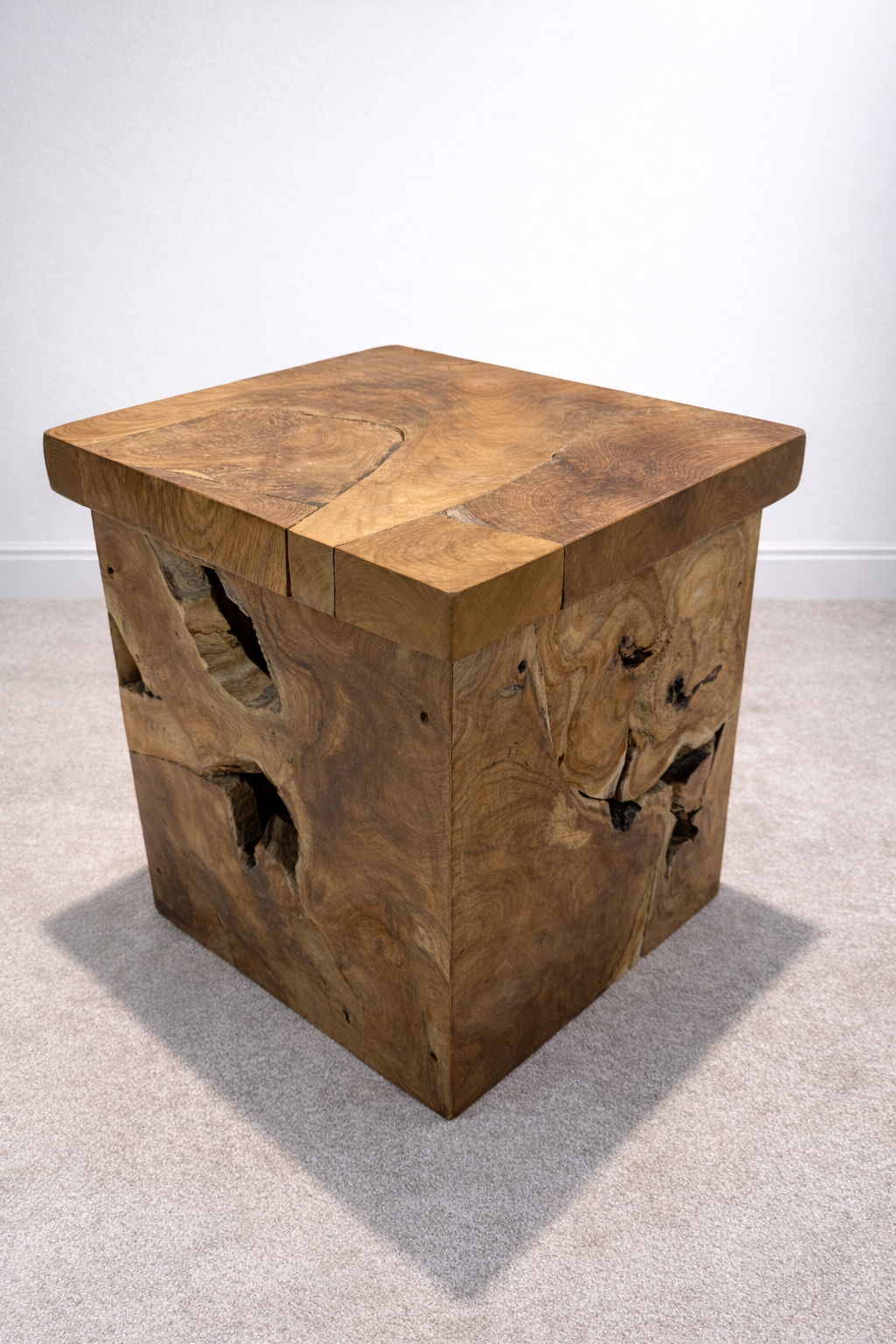 Table Root Cube Box Side Table - Natural Wash - Unit 27