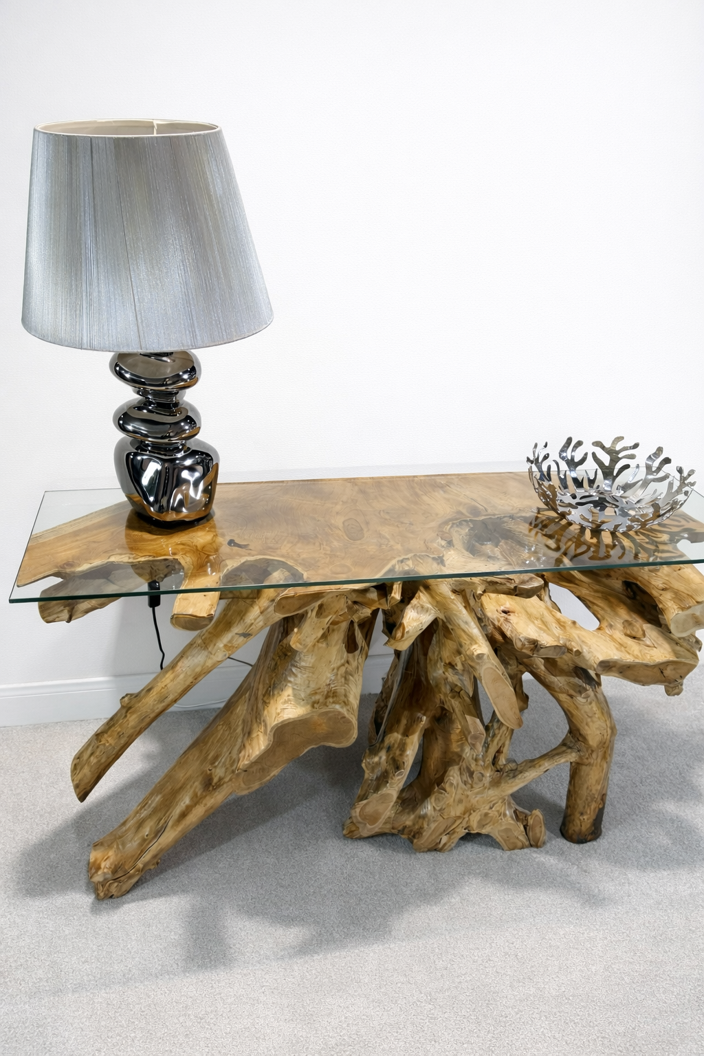 Edge Teak Root Console Table - Natural - Unit 3