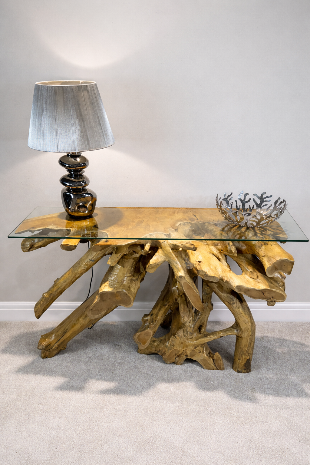 Edge Teak Root Console Table - Natural - Unit 3