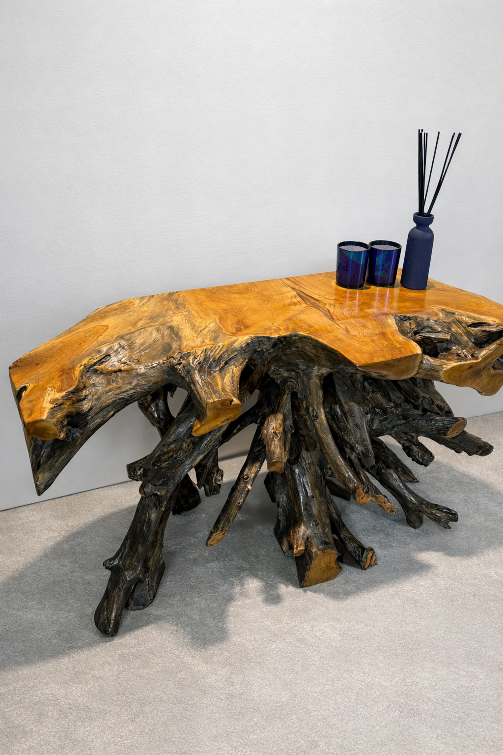 Edge Teak Root Console Table - Black Wash - Unit 15