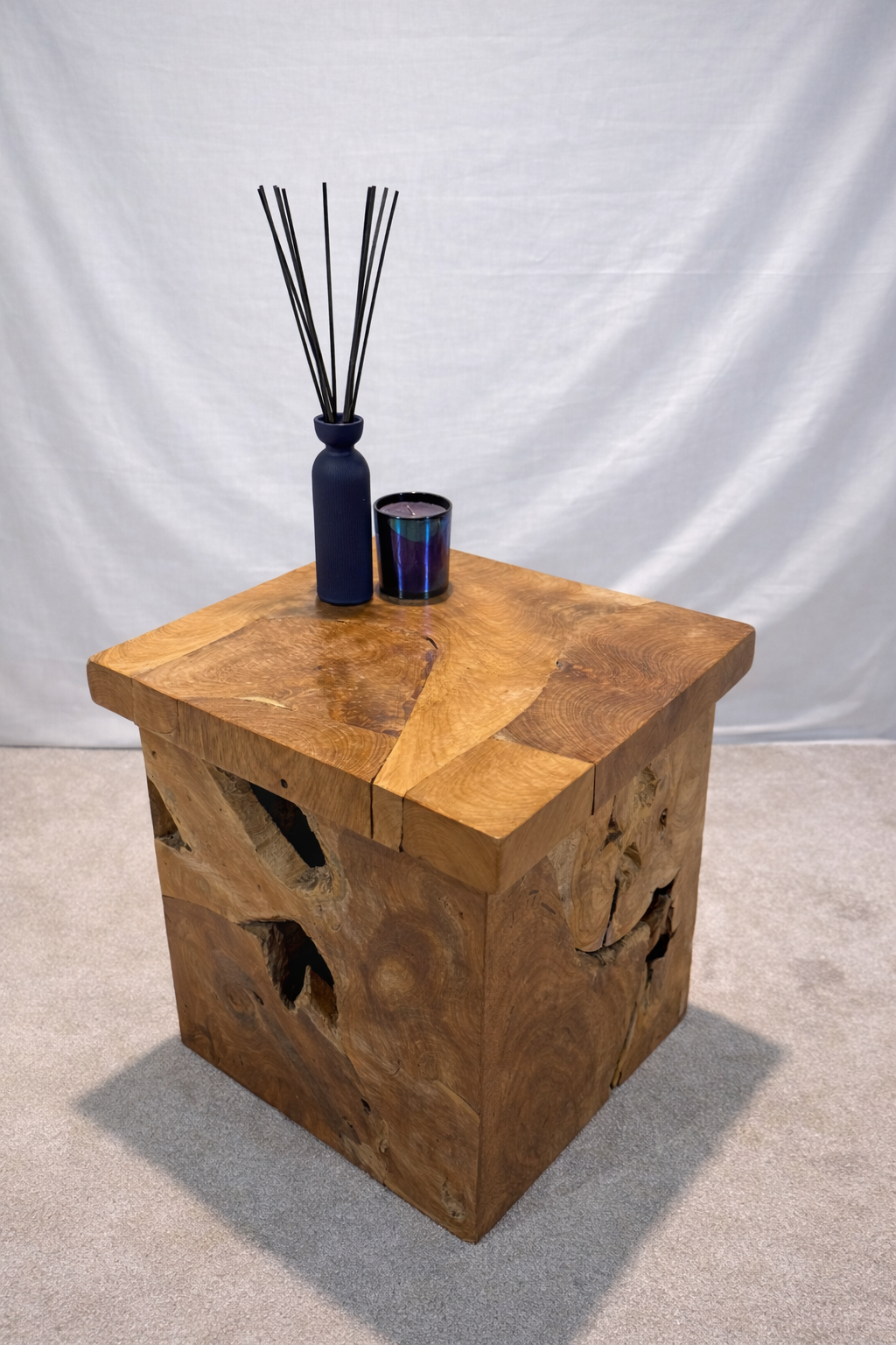 Table Root Cube Box Side Table - Natural Wash - Unit 27