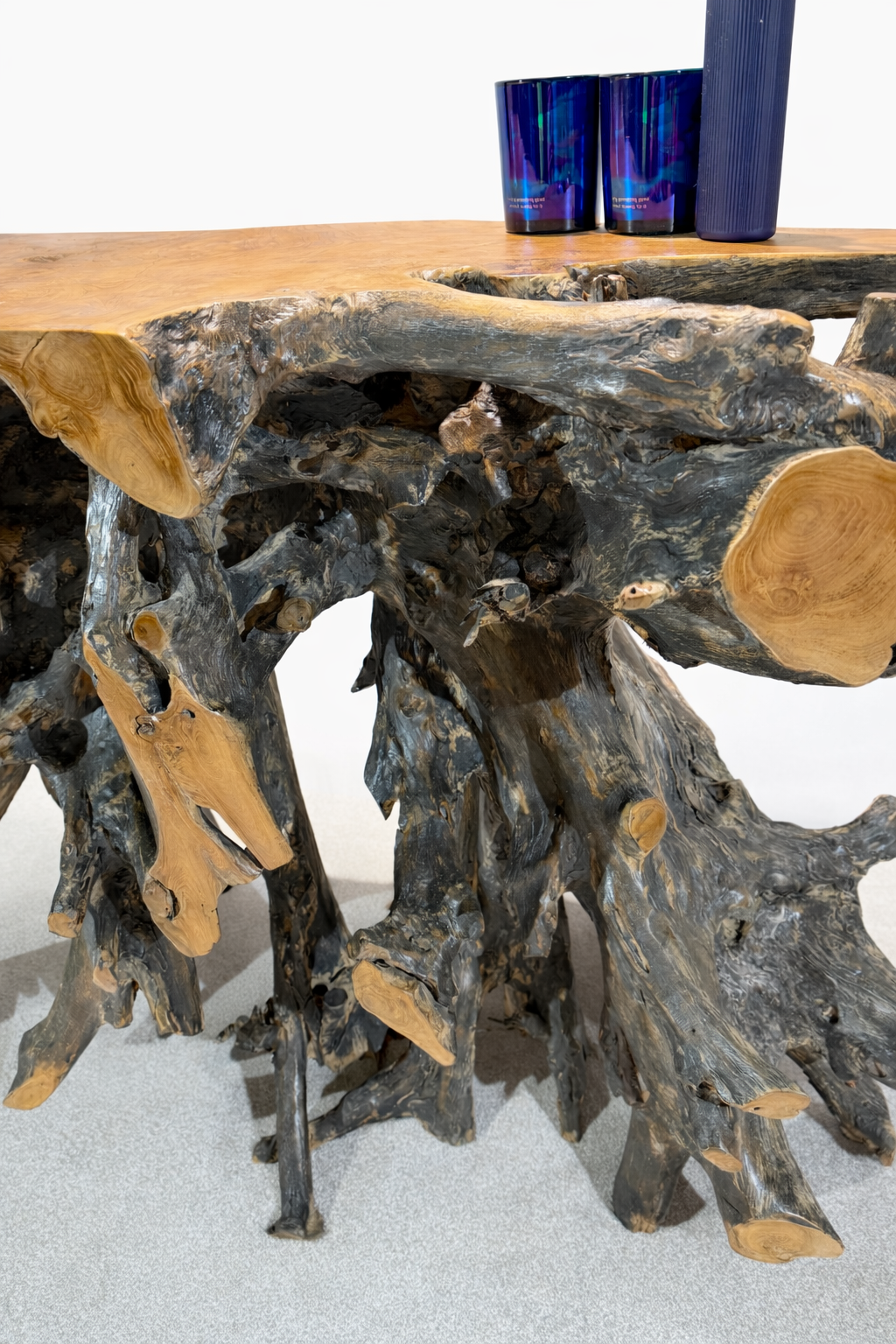 Edge Teak Root Console Table - Black Wash - Unit 13