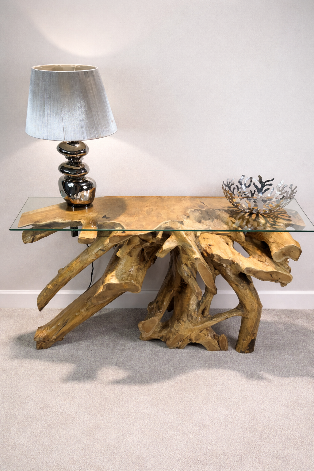 Edge Teak Root Console Table - Natural - Unit 3