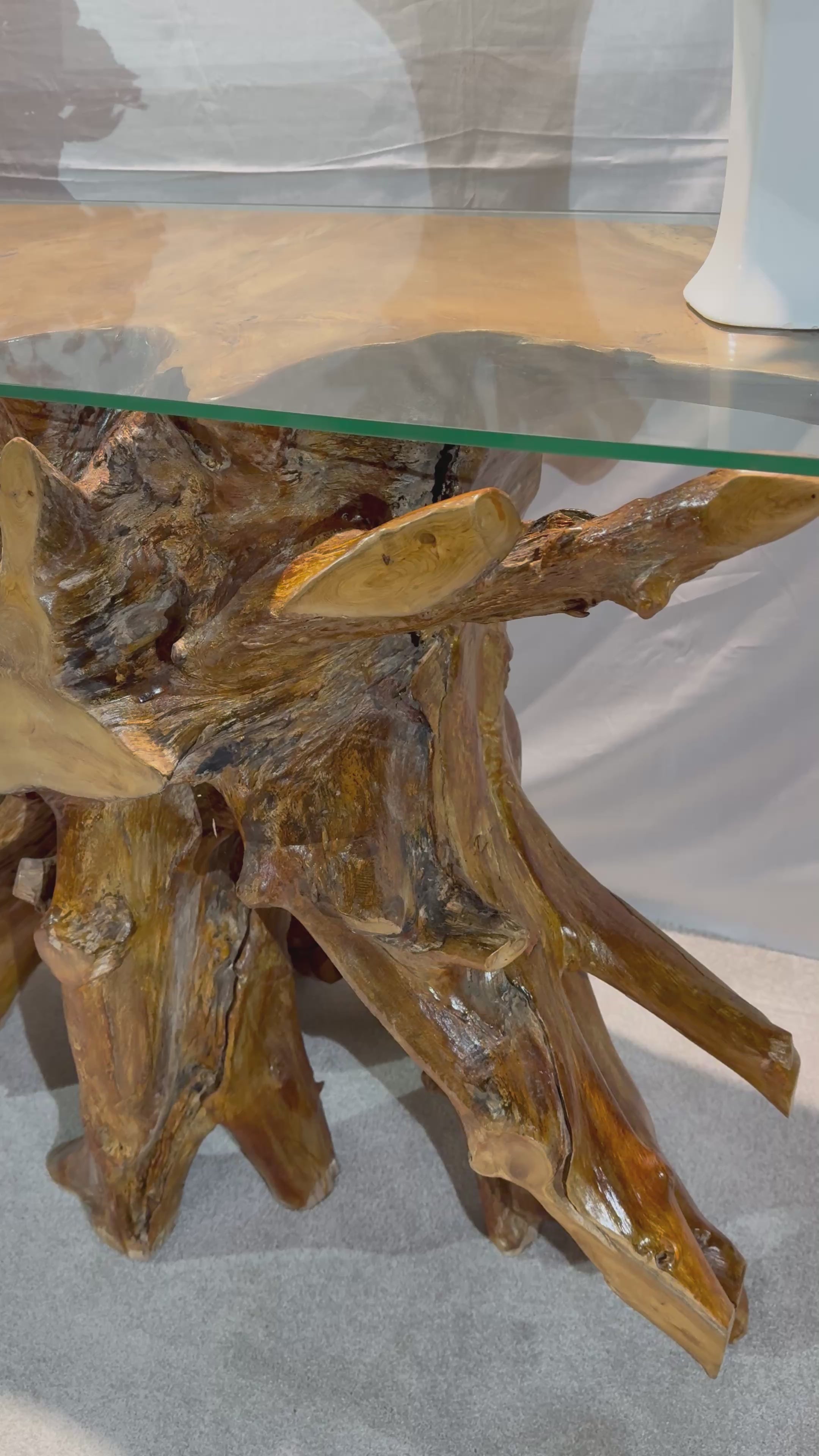 Edge Teak Root Console Table - Brown Natural - Unit 8